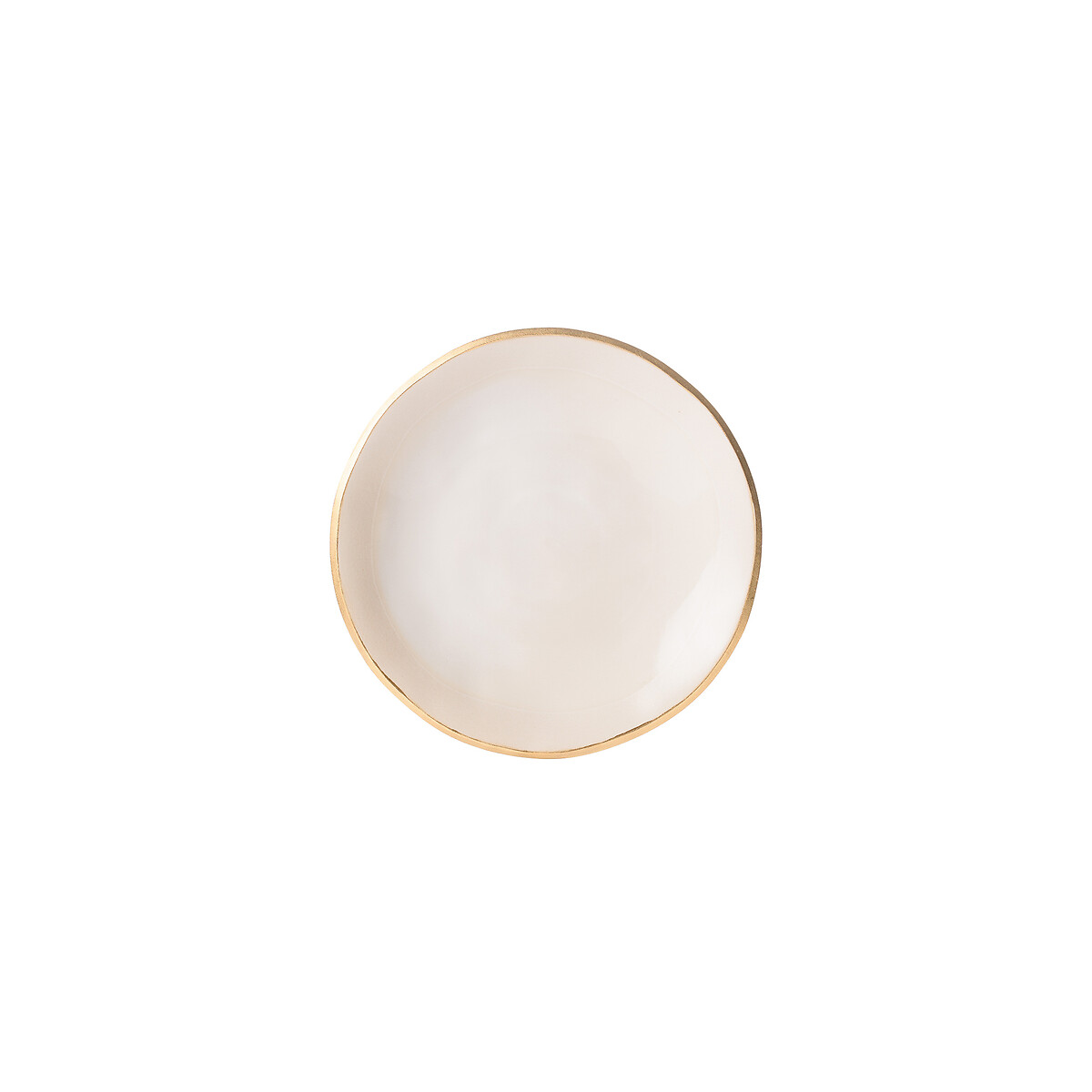 Lote de 4 pratos de 19 CM EDGE, NOSSE CERAMIC bege/dourado, NOSSE CERAMIC