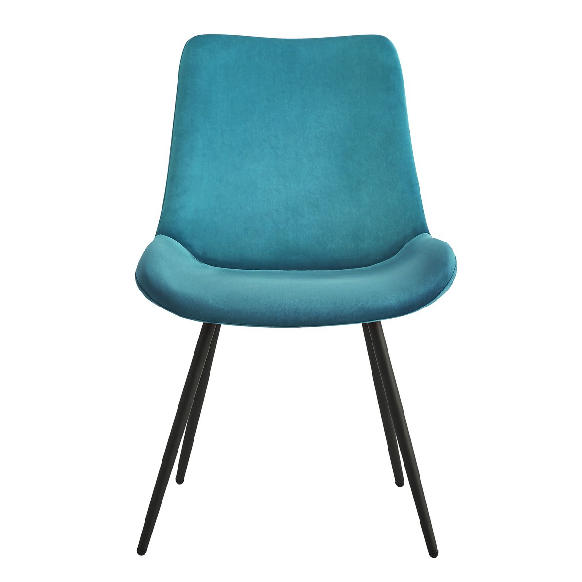 Lot de 2 chaises, métal et velours, KOGE bleu canard, NORDLYS