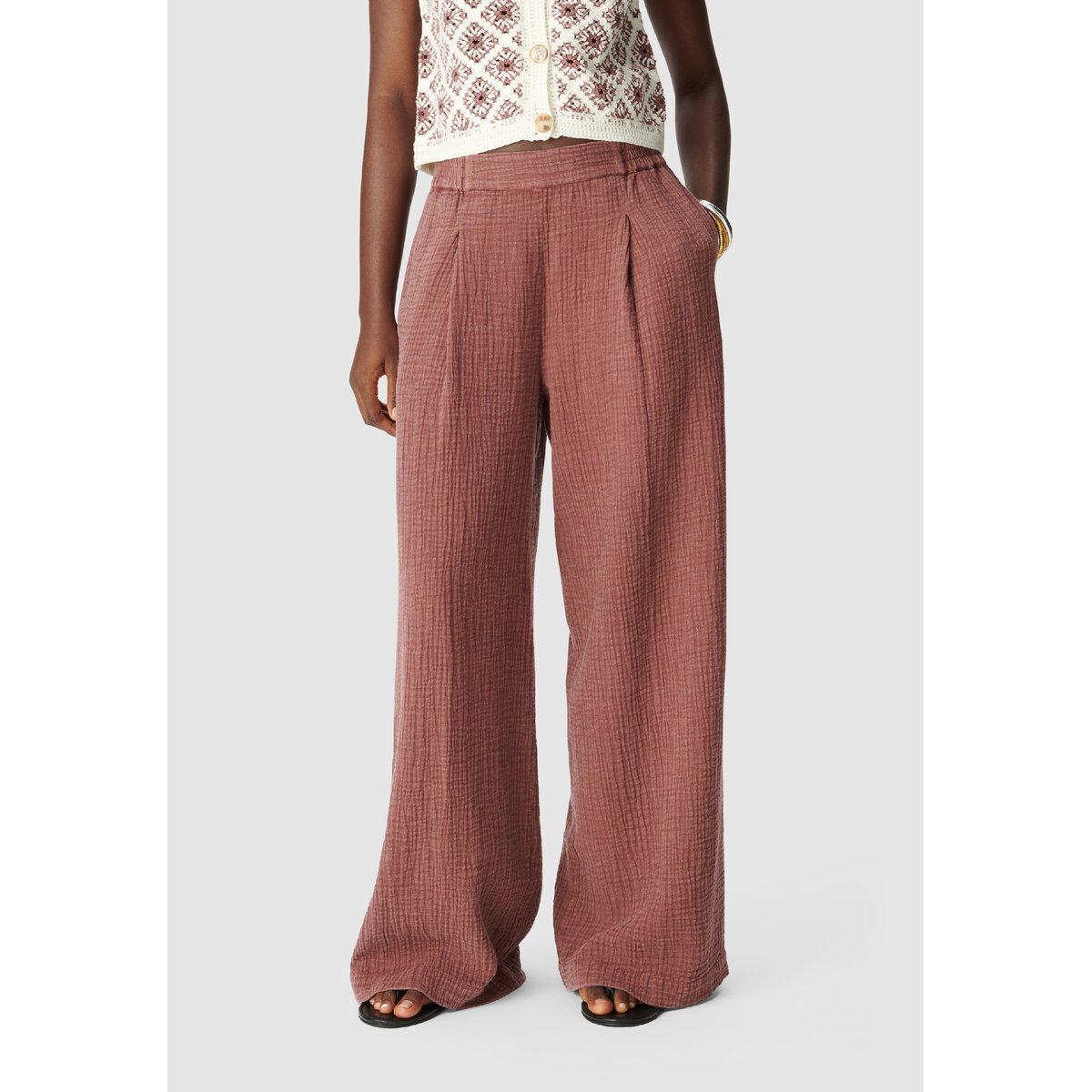Pantalon large gaze de coton magnum, IKKS