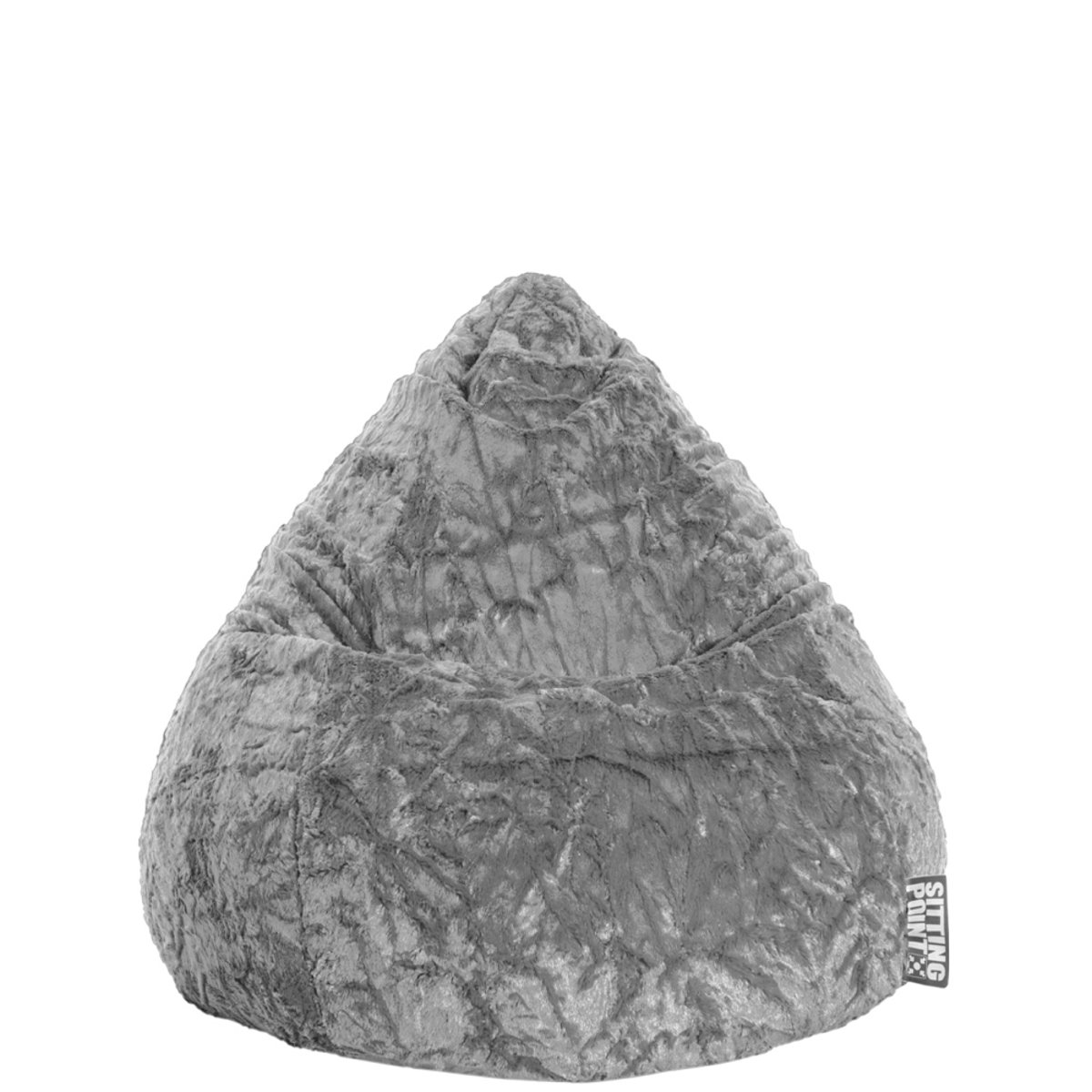 Pouf poire d'intérieur FLUFFY L gris, SITTING POINT