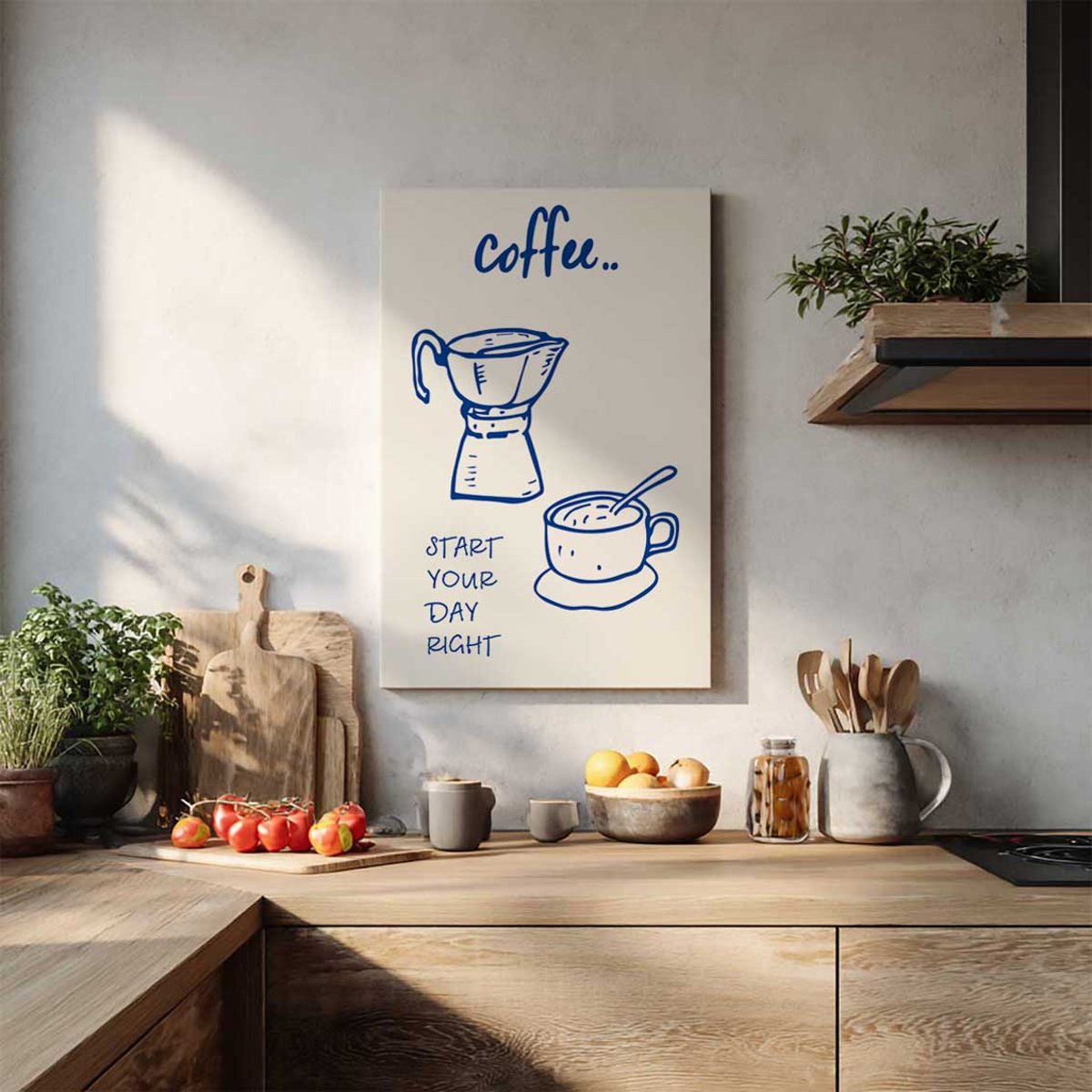 Tableau Coffee Start Your Day toile imprimée, HEXOA