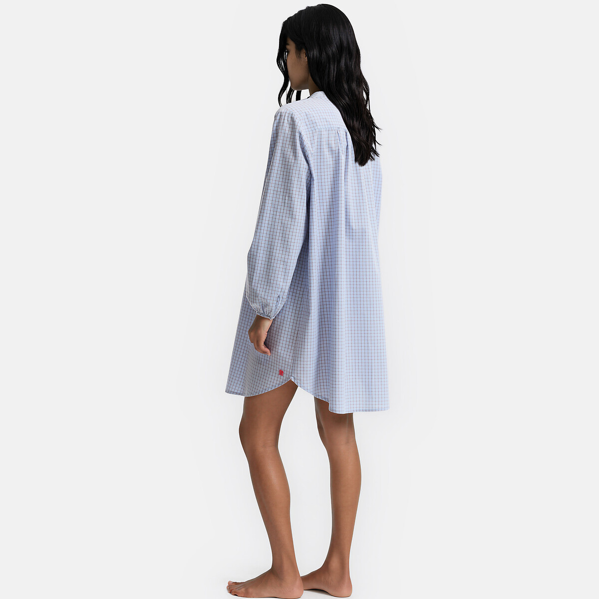 Camisón de popelina a cuadros cuadros, LA REDOUTE COLLECTIONS
