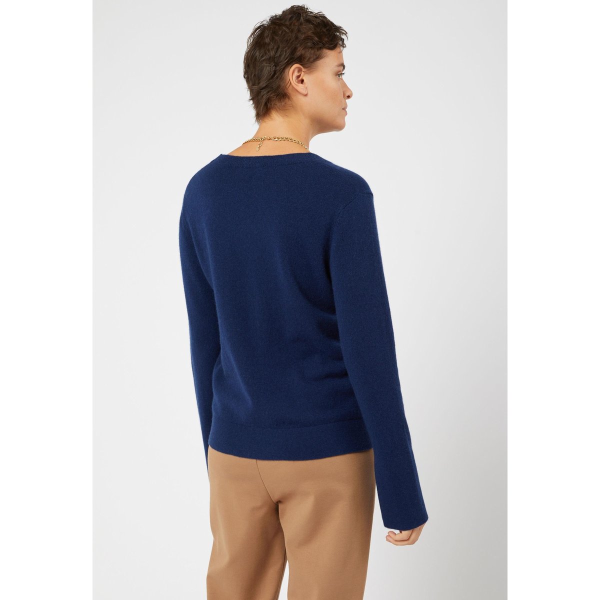 Pull col rond en cachemire bleu marine, RODIER