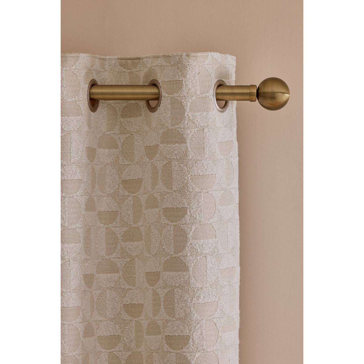 Rideaux confortables à œillets en jacquard naturel, NEXT