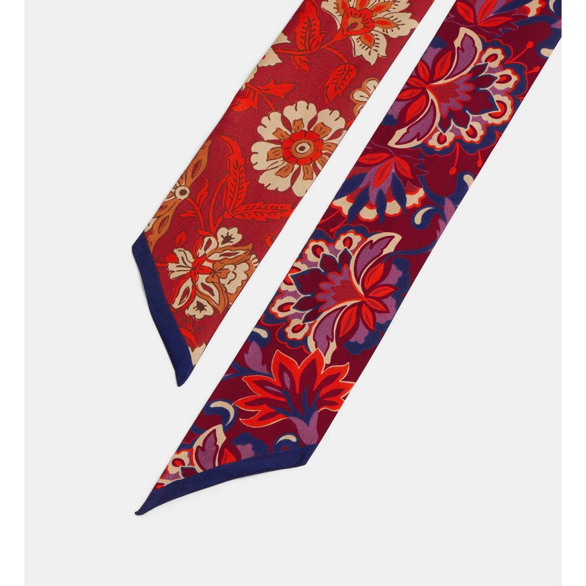 Echarpe fine lolita l en soie motif floral rouge, GALERIES LAFAYETTE