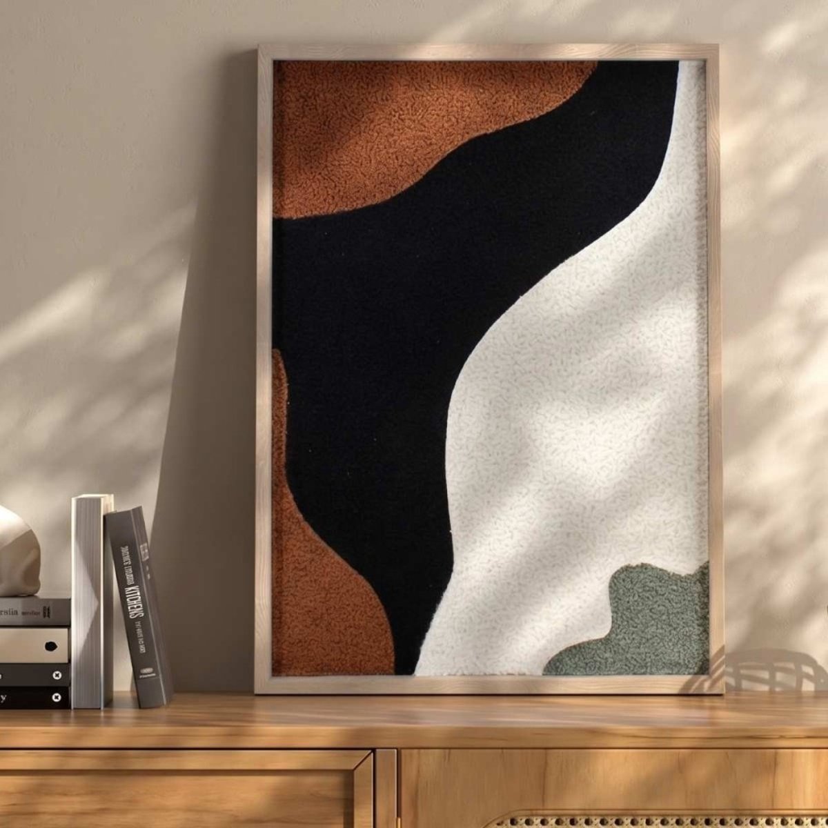 Cadre déco 3D bouclette 40x60cm noir, ORNAMI