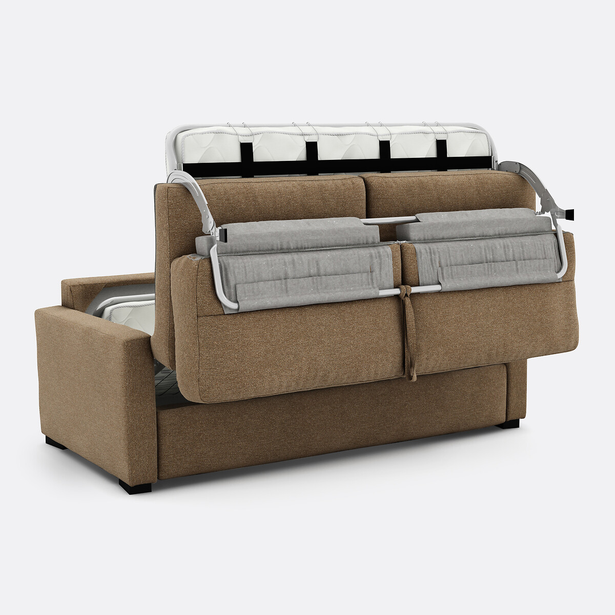 Sofá-cama texturizado mesclado, espuma premium HR, Timor caramelo, LA REDOUTE INTERIEURS