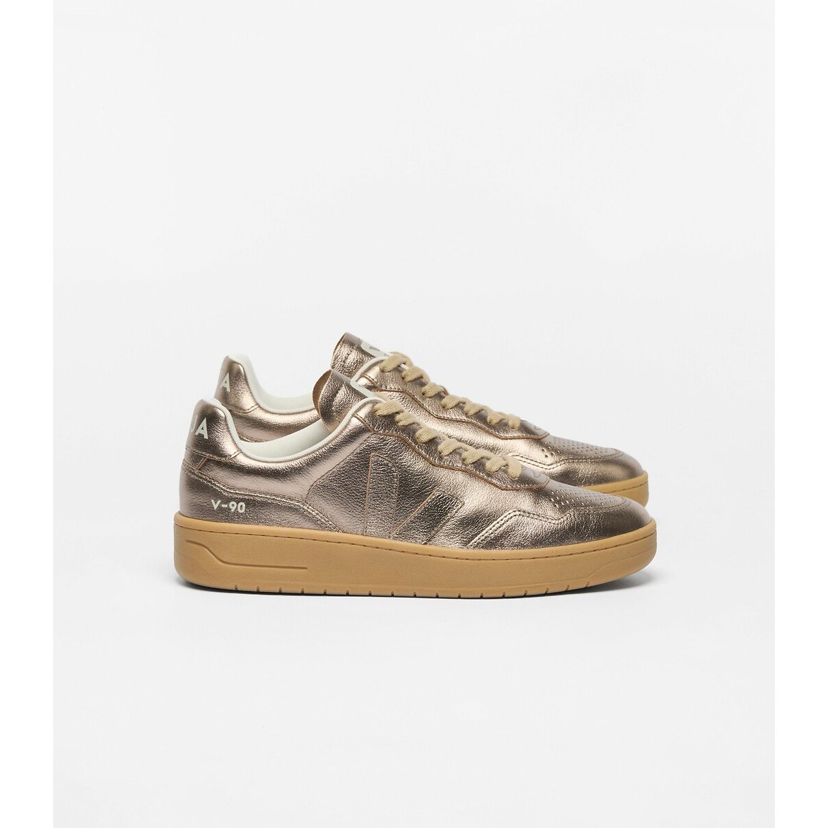 V-90 Leather Trainers bronze /beige , VEJA