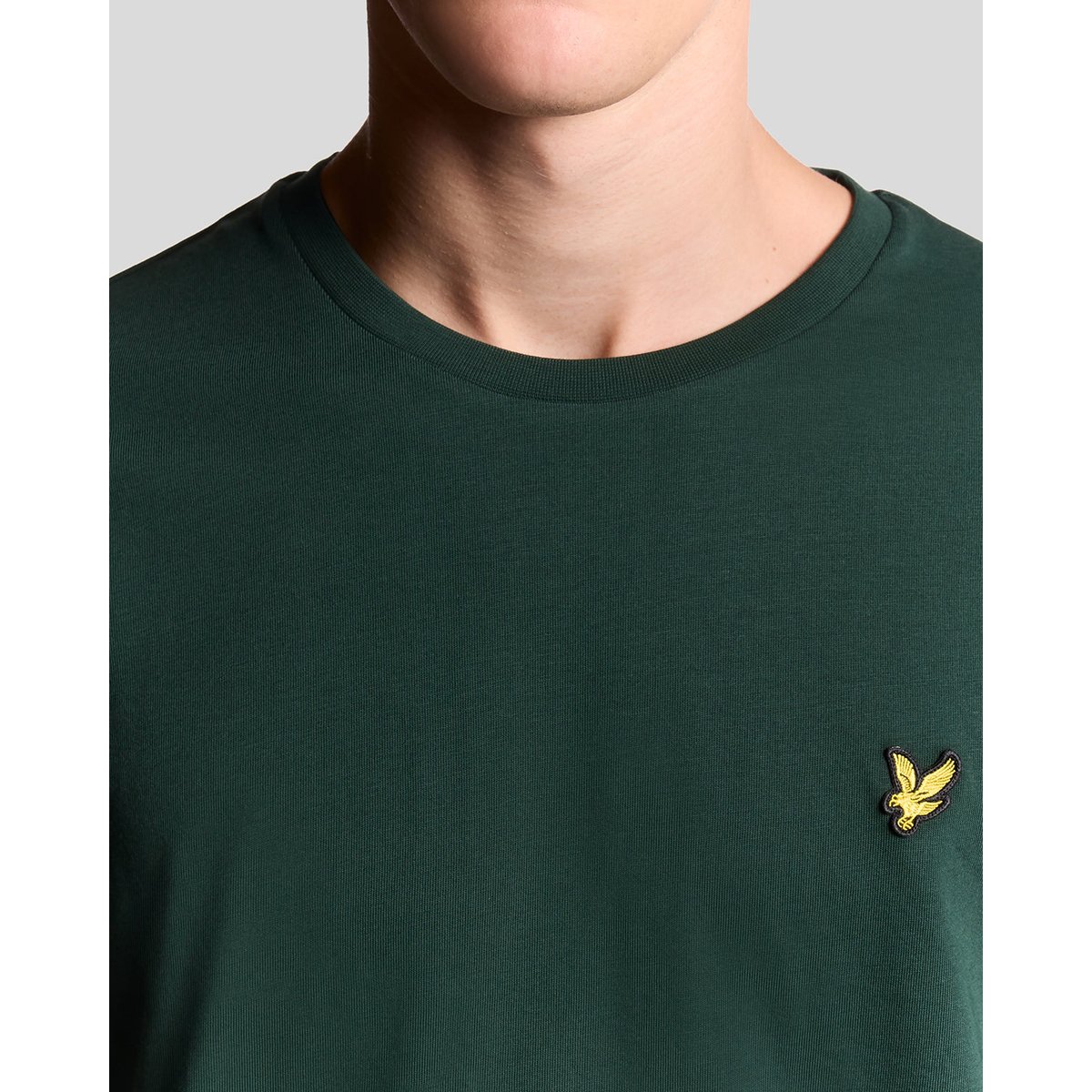 T-shirt en coton col rond vert foncé vert, LYLE & SCOTT