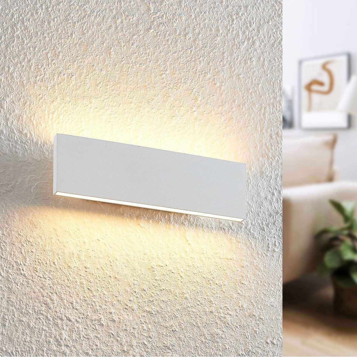 Applique en métal moderneLED, Ignazia blanc, LINDBY