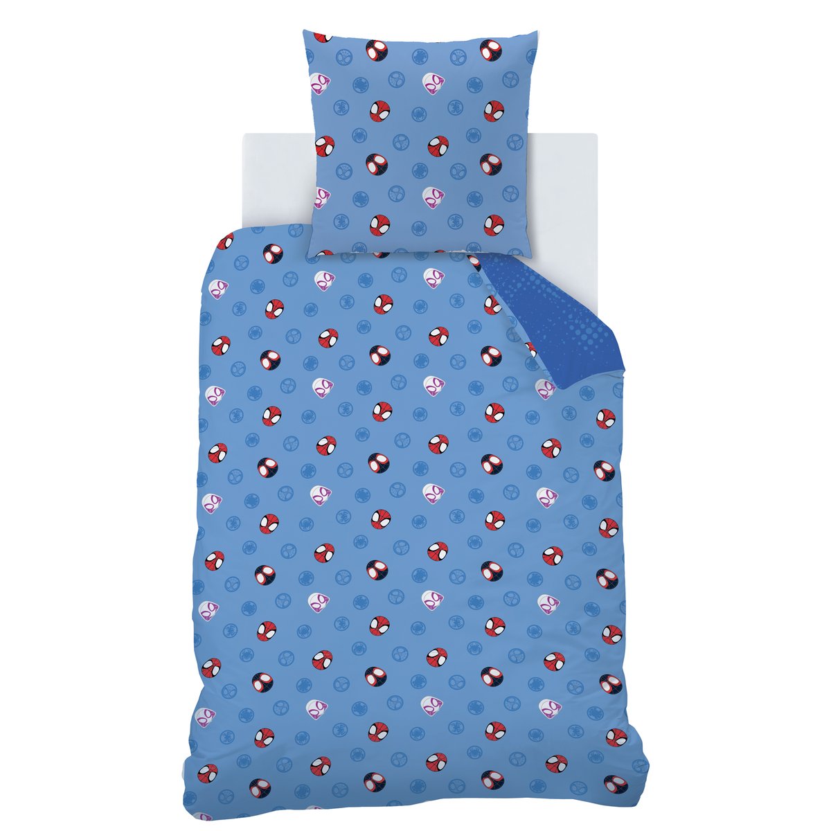 Parure de lit imprimée 100% coton, SPIDEY LITTLE bleu, SPIDER-MAN