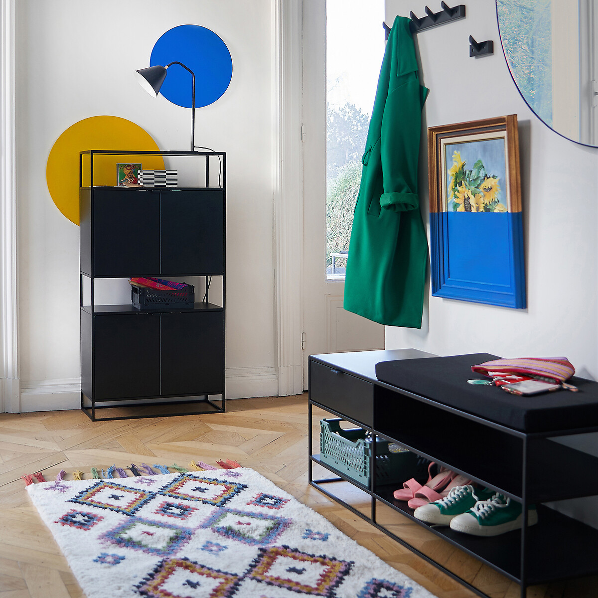Wandgarderobe Slofia mit 5 Haken, Birke schwarz, LA REDOUTE INTERIEURS