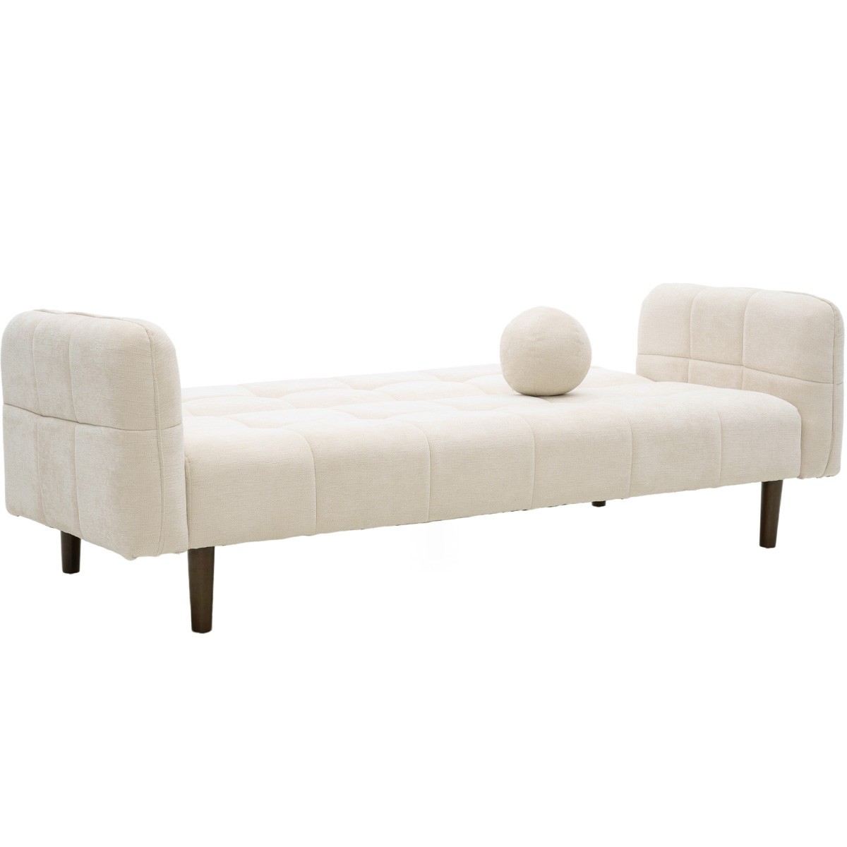 Canapé convertible 3 places en tissu chenille - PAVIA beige, HOMIFAB