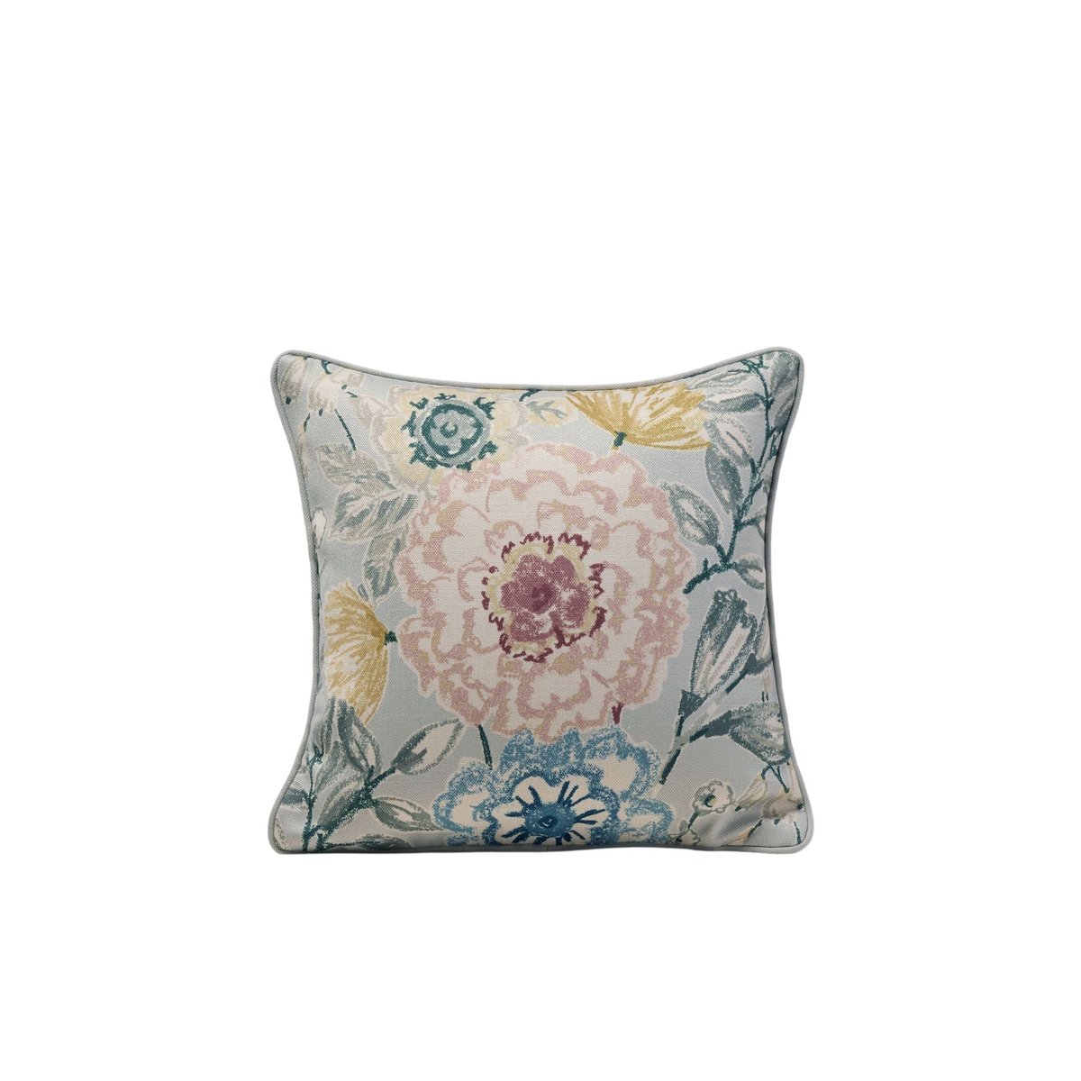 Housse De Coussin en Imprimé floral FLORABEL bleuté et multicolore, MADURA