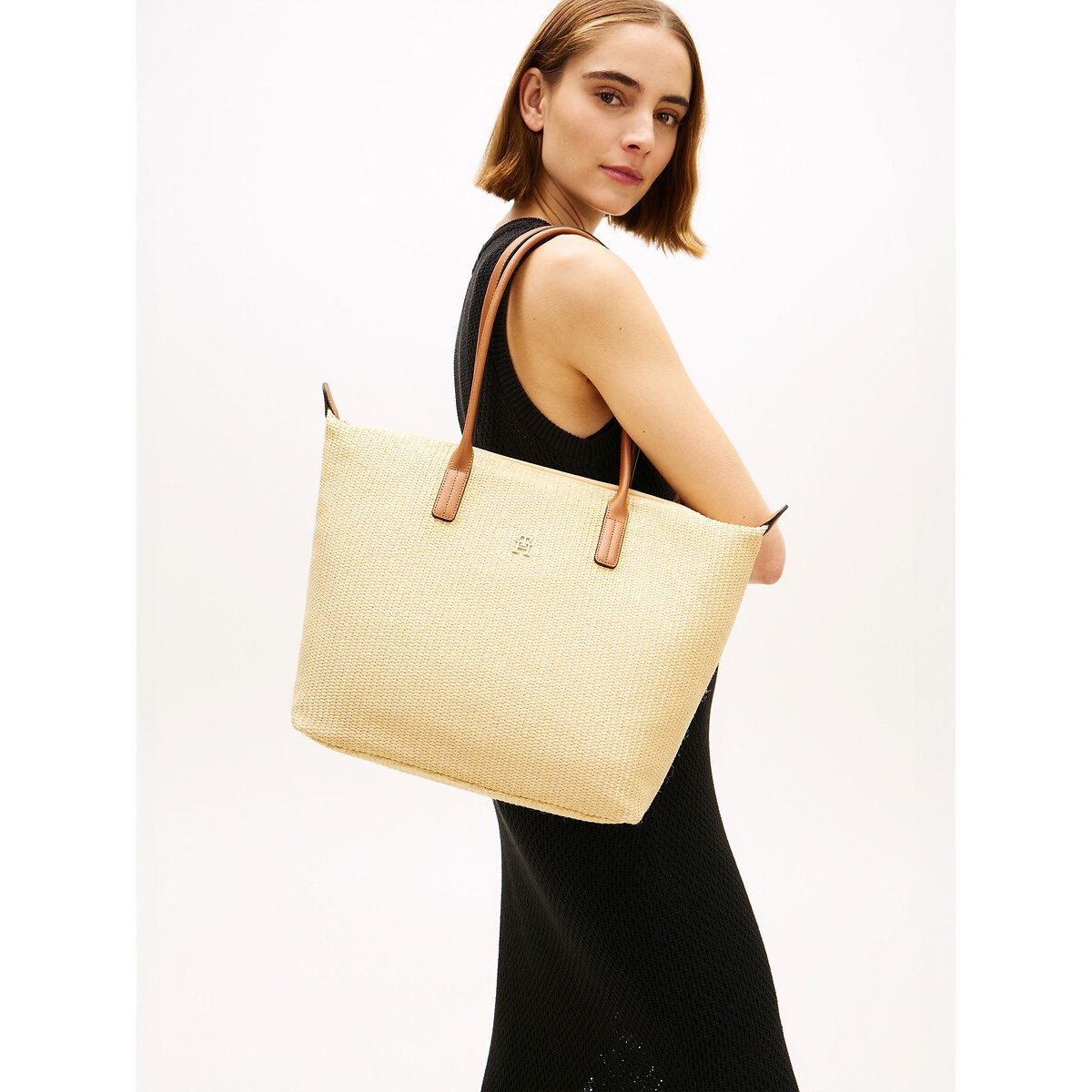 Tote bag, POPETTE RAFFIA natural, TOMMY HILFIGER