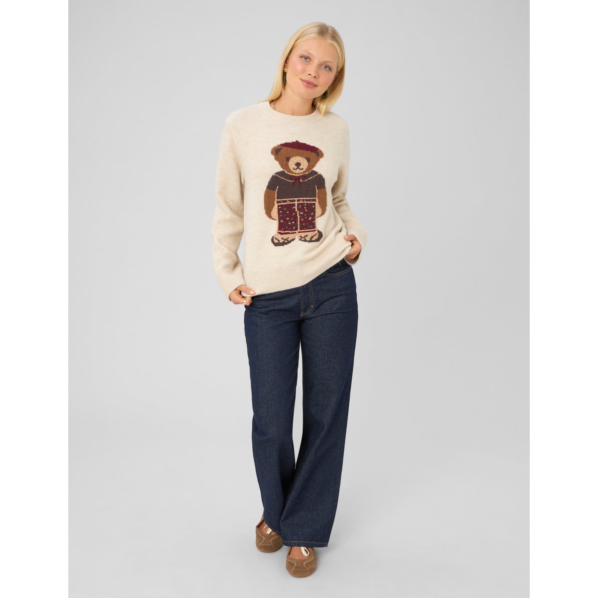 Pull jacquard brown, BZB