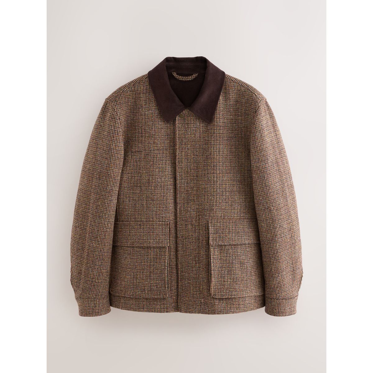 Veste avec col en velours côtelé harris tweed Signature marron, NEXT