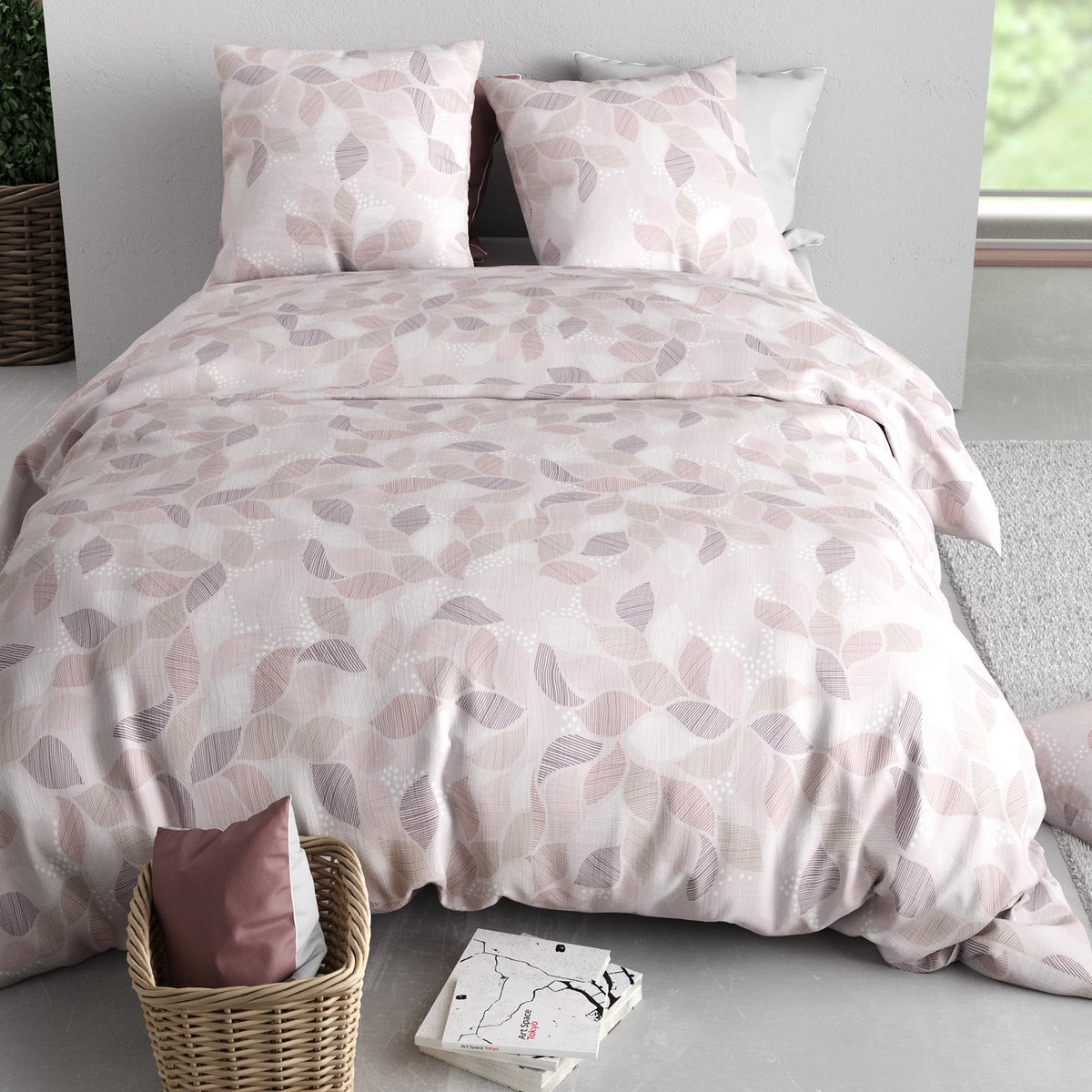 Parure de lit - Housse de couette + taie 100% Coton 57 fils multicolore, EDEN