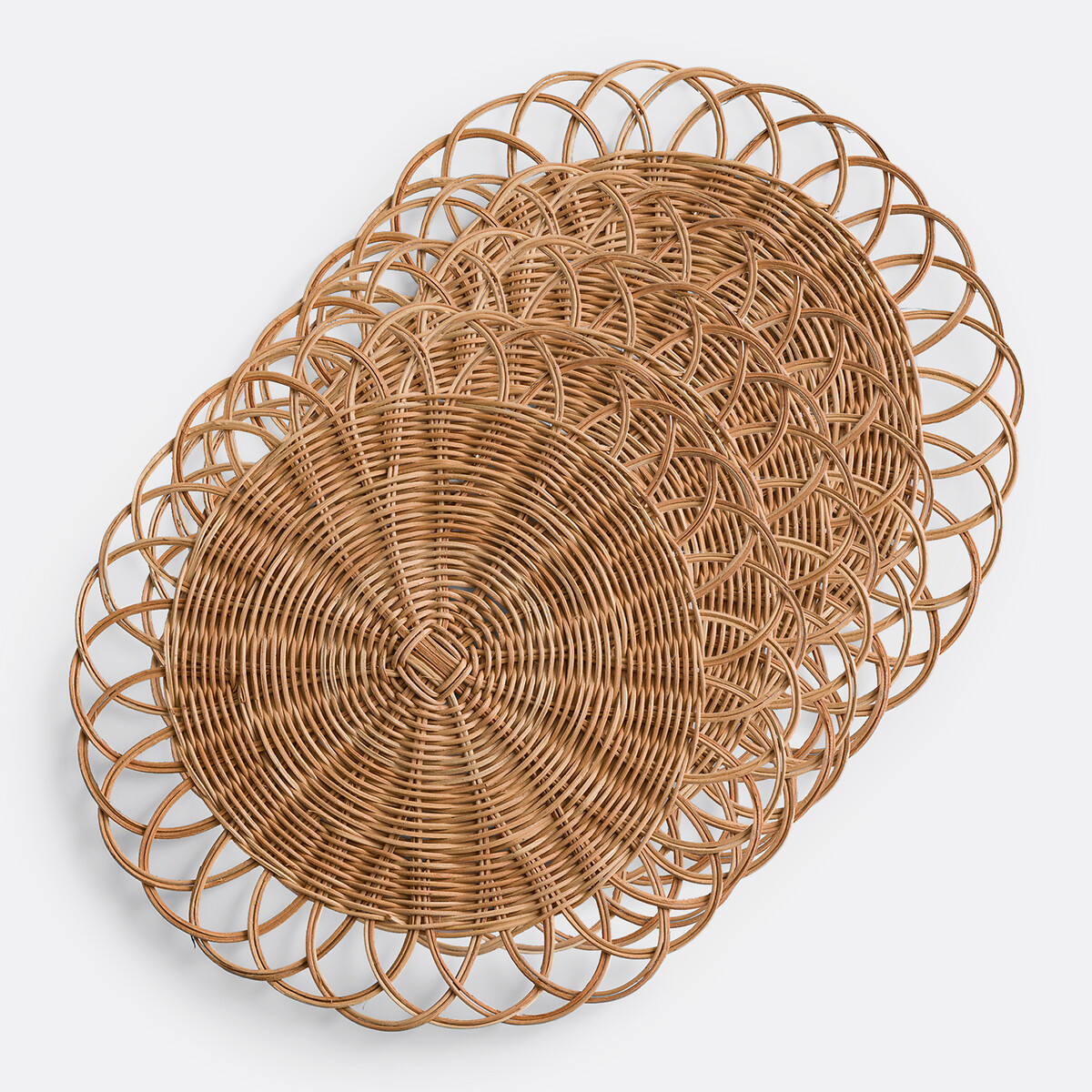 Set of 4 Doga Floral Rattan Placemats natural, LA REDOUTE INTERIEURS