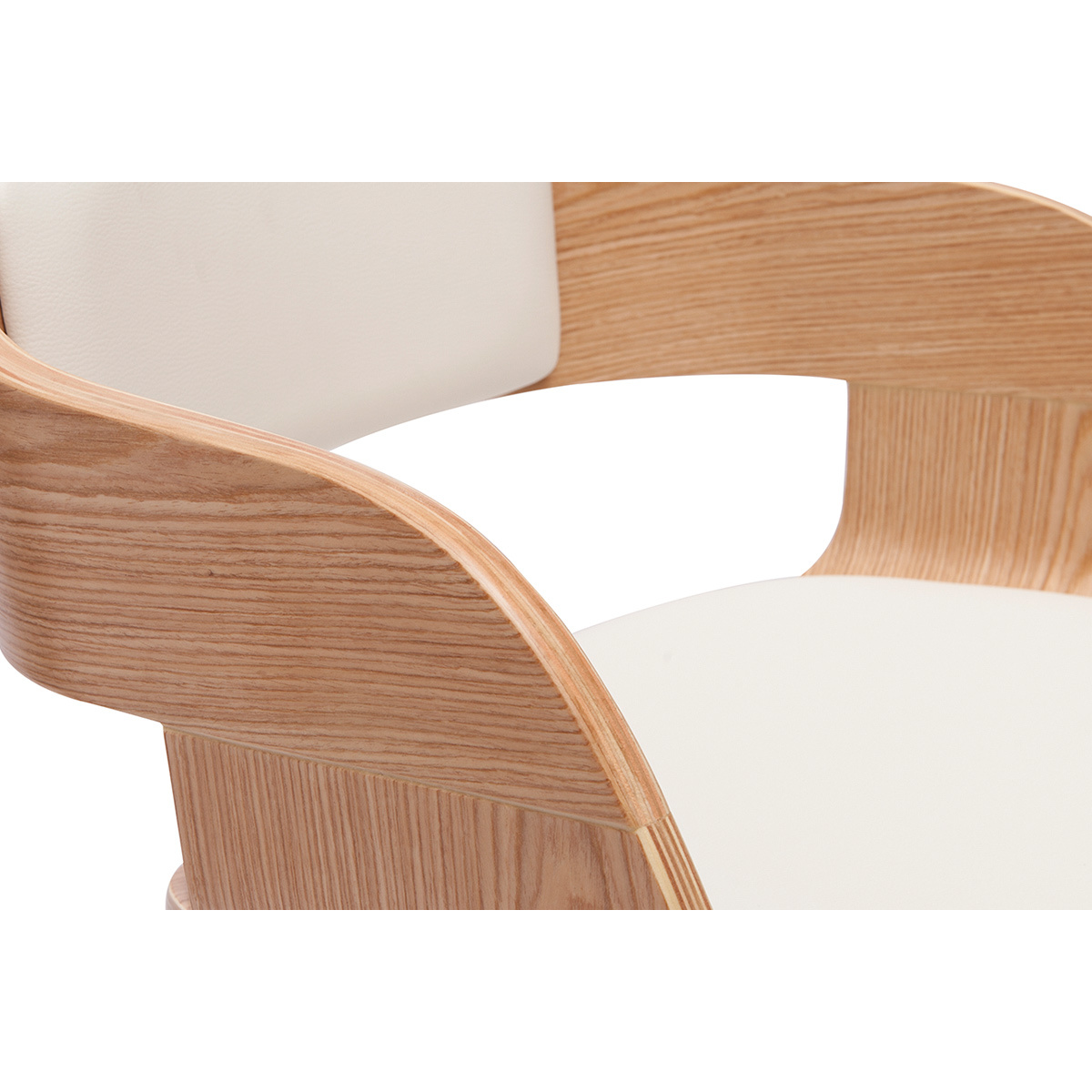 Tabouret de bar design pivotant 360° H65 cm GAO blanc, MILIBOO