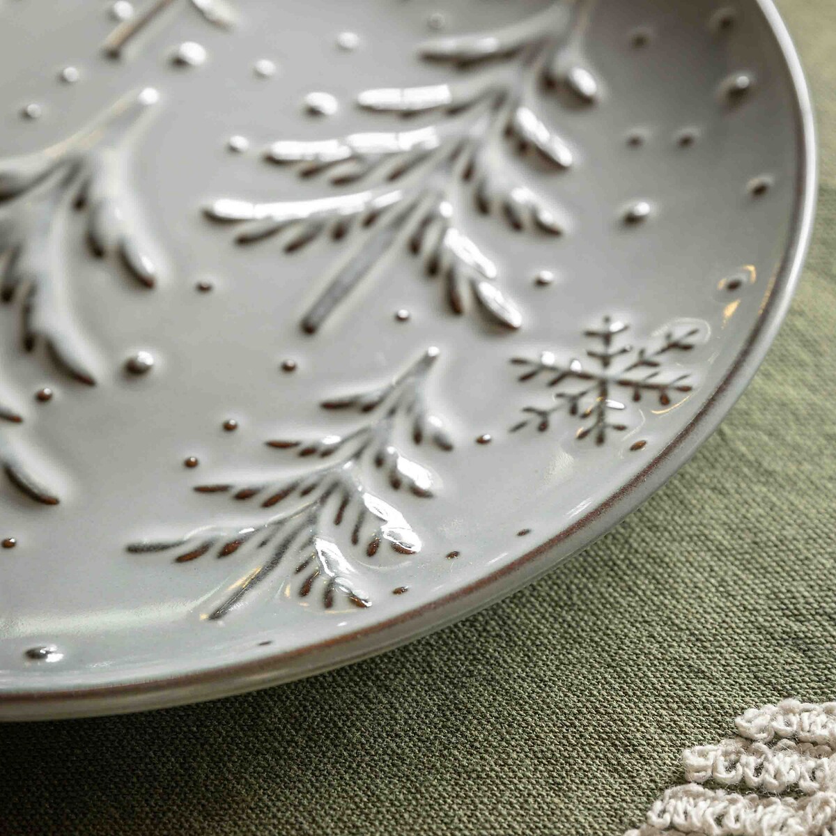 Set of 4 Woodland Tree Dessert Plates grey, ÉDITÉ