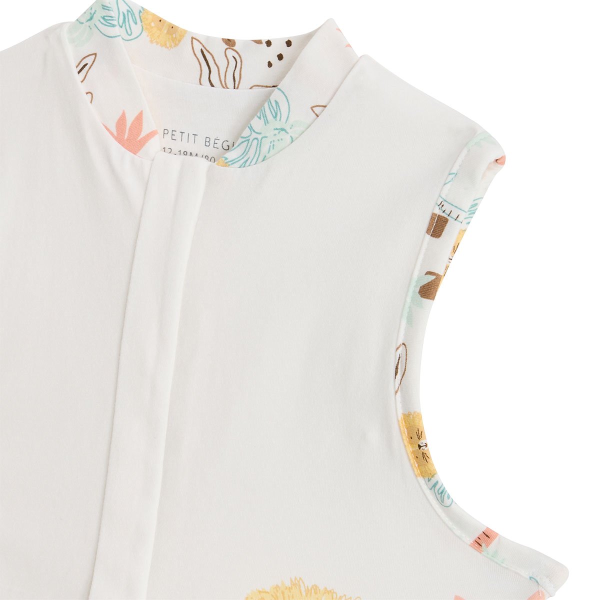 Turbulette TOG 0,5 en gaze de coton avec pieds retroussables Auguste ecru, PETIT BEGUIN