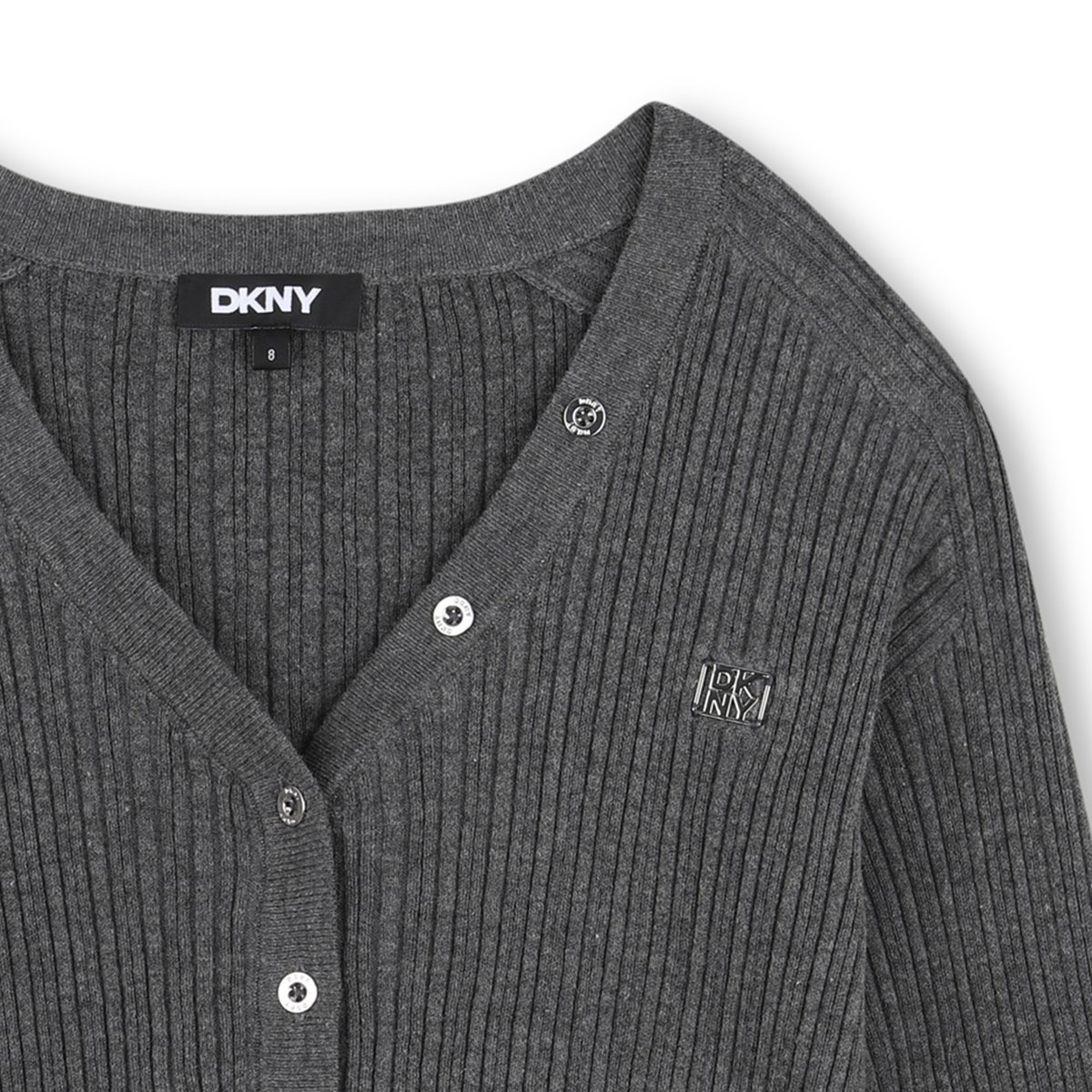 Cardigan en tricot gris chine, DKNY