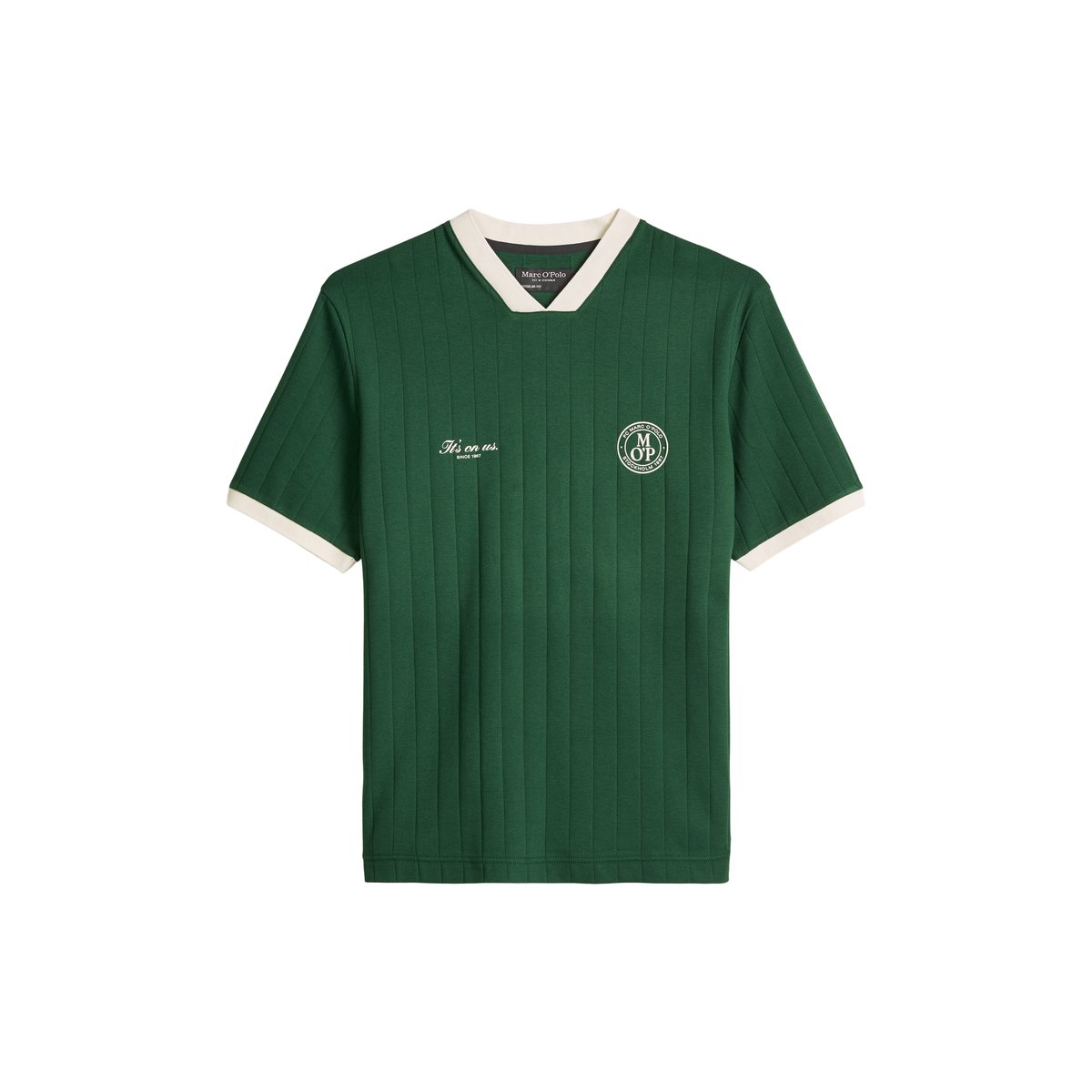 MOP Club '67 Football Tricot Shirt, Rib avec un grand imprimé au dos vert fonce, MARC O'POLO