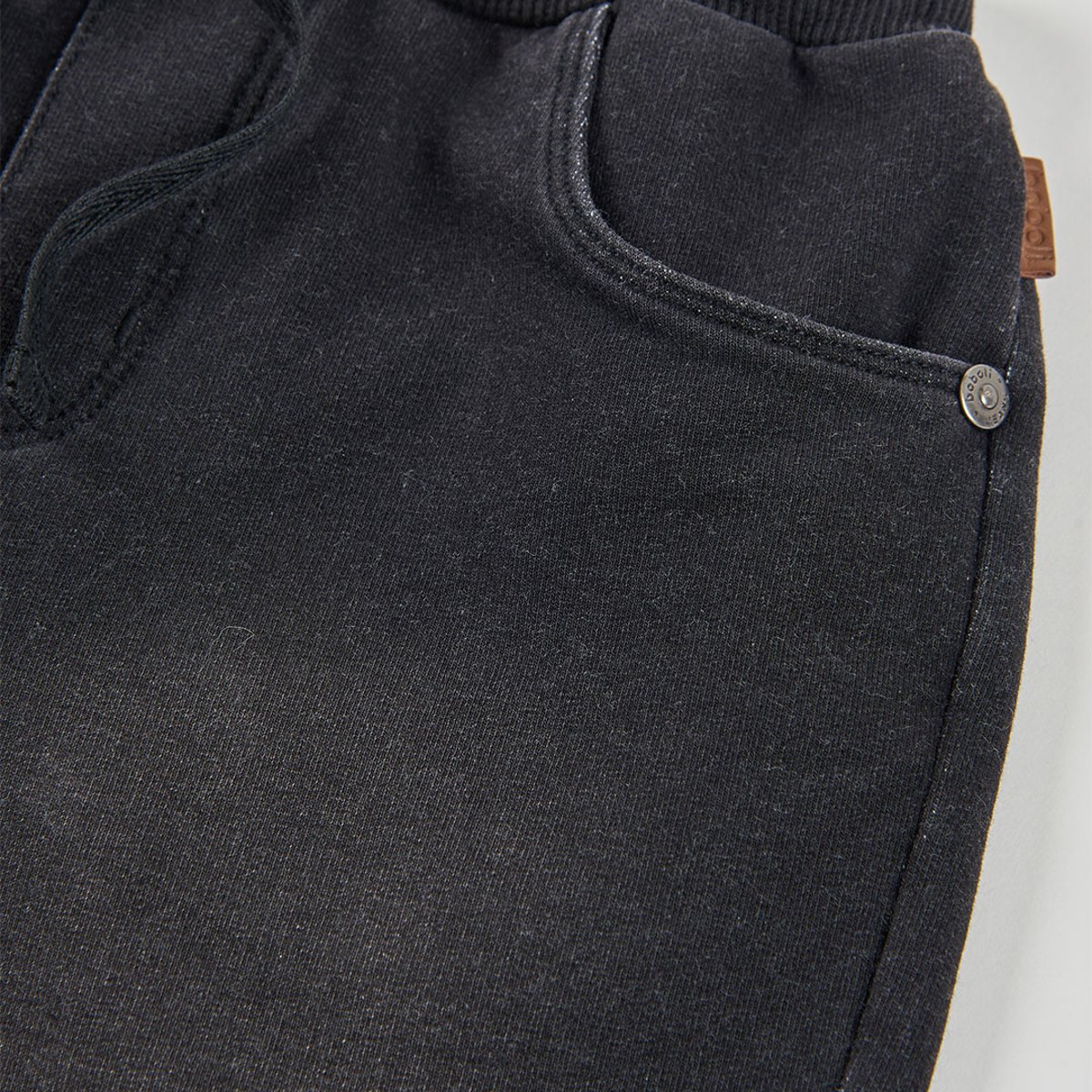 Short garçon denim avec cordon noir, BOBOLI