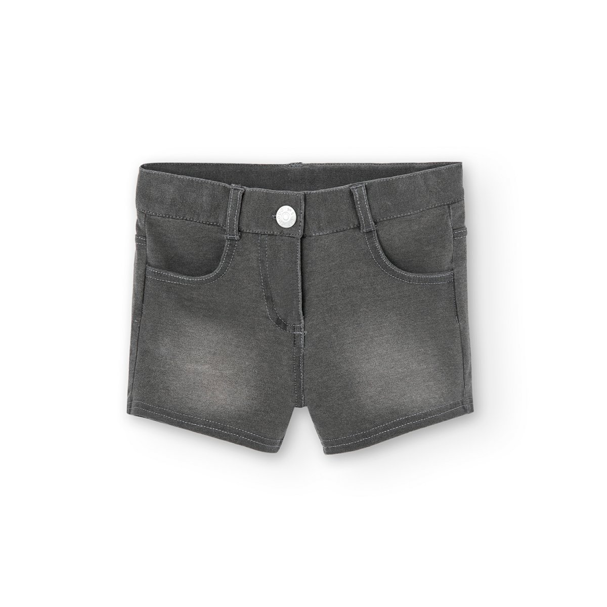 Short en denim avec bouton et fermeture é gris, BOBOLI