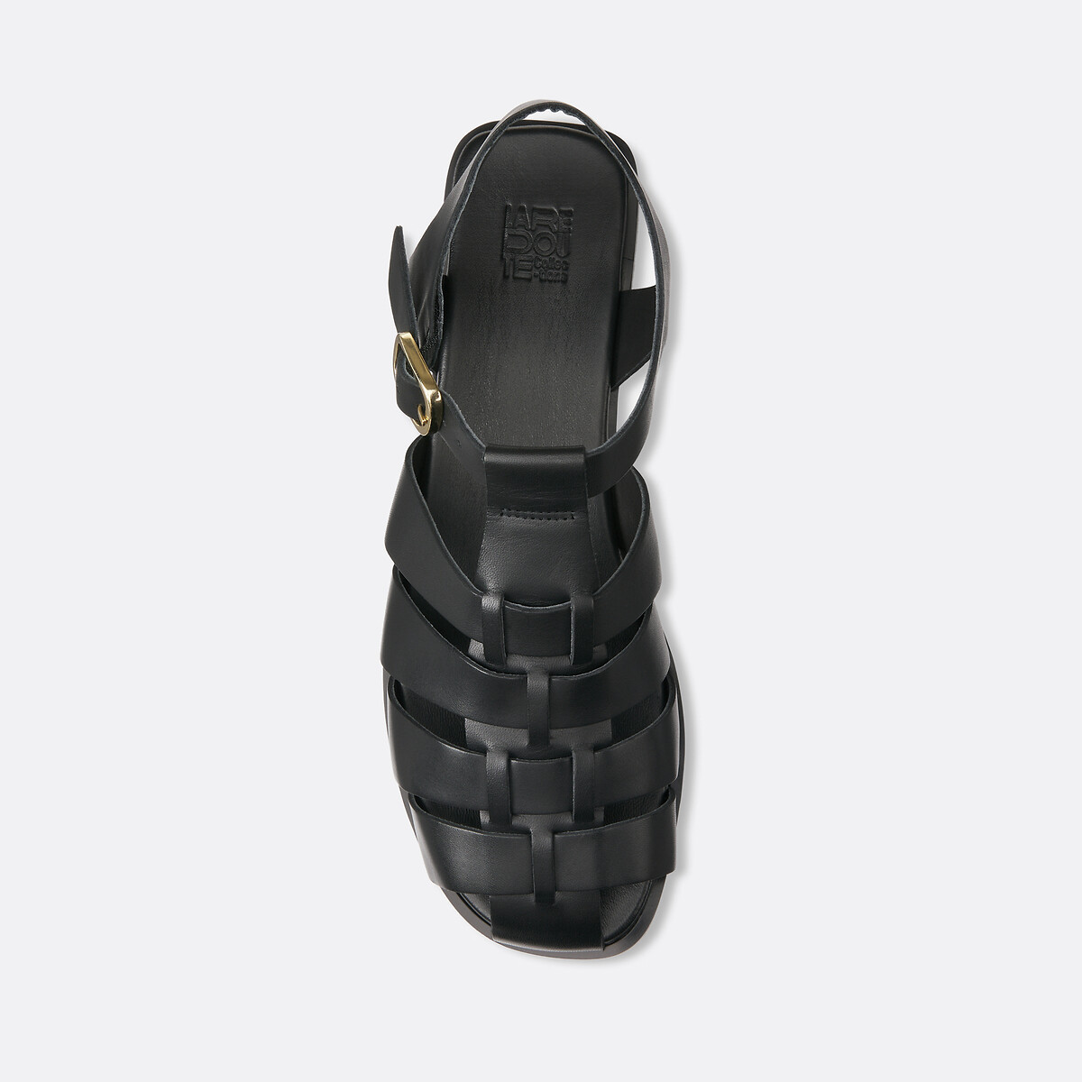 Sandalias cerradas de piel negro, LA REDOUTE COLLECTIONS