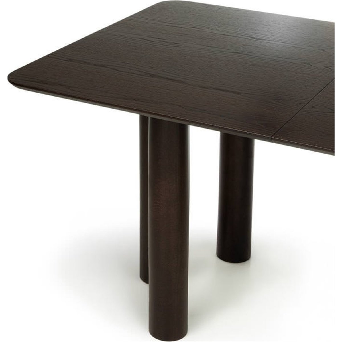 Table extensible arrondie en bois de hêtre noyer, RECOLLECTION