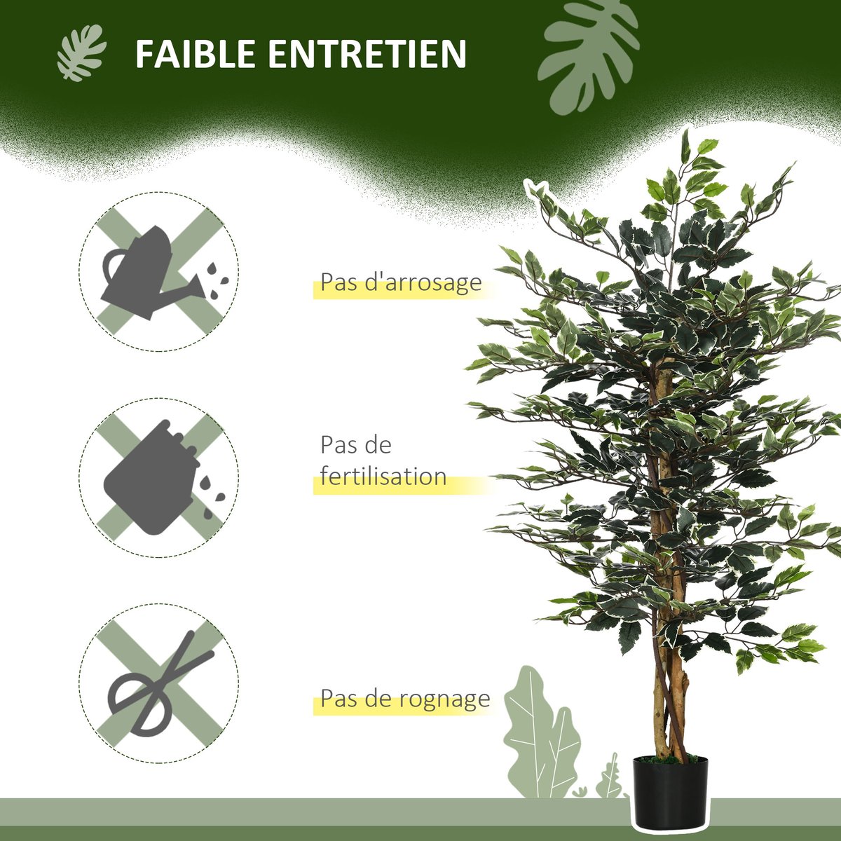 Plantes artificielles PE Vert vert, HOMCOM