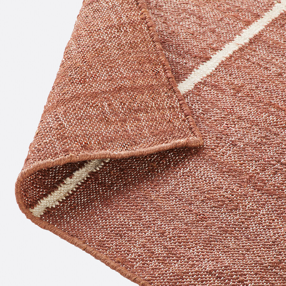 Tapis en jute et coton, motif lignes, Calvy brique, LA REDOUTE INTERIEURS