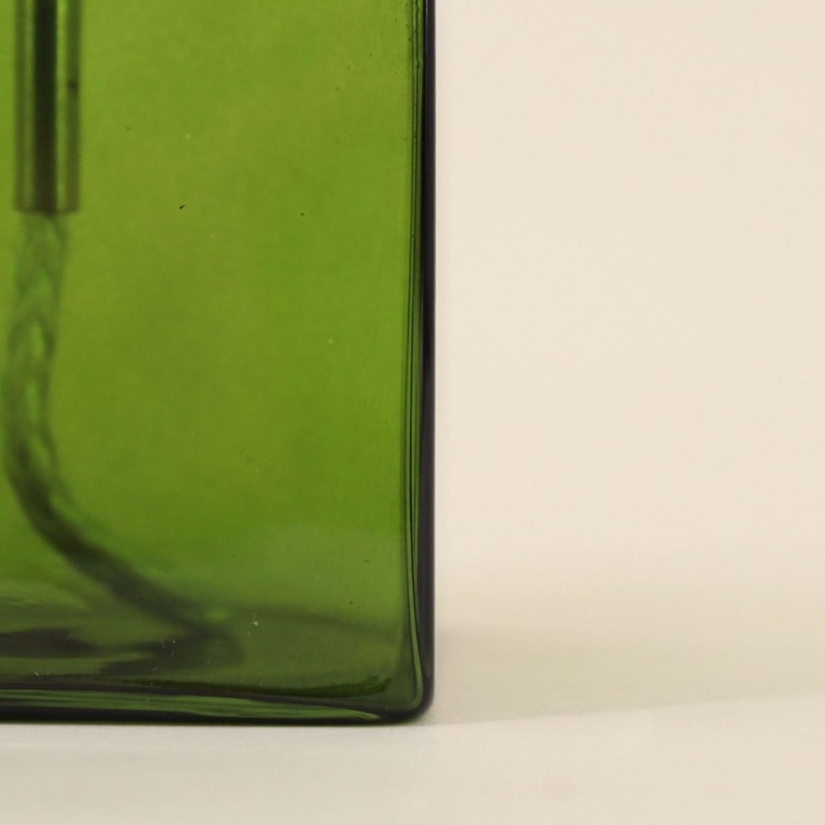 Lampe à huile cube en verre soufflé 10cm vert, BAZAR DE LUXE