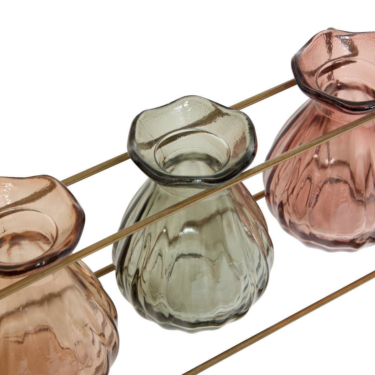 Lot de 3 soliflores en verre MONA multicolore, ATMOSPHERA