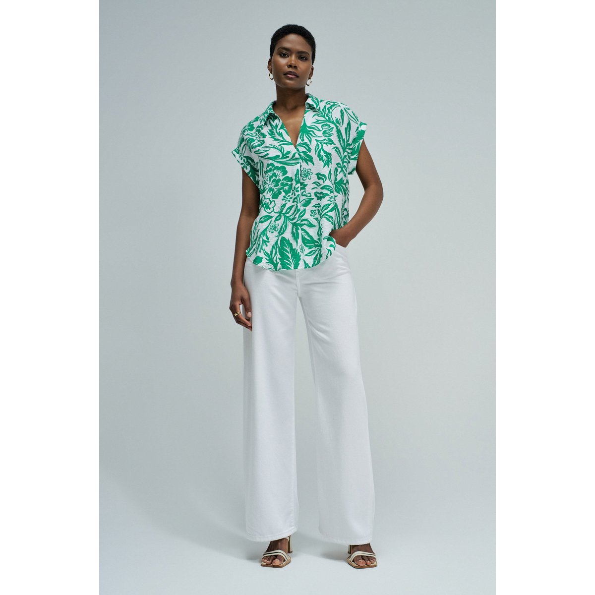 CHEMISE À MOTIF vert kaki, SALSA JEANS