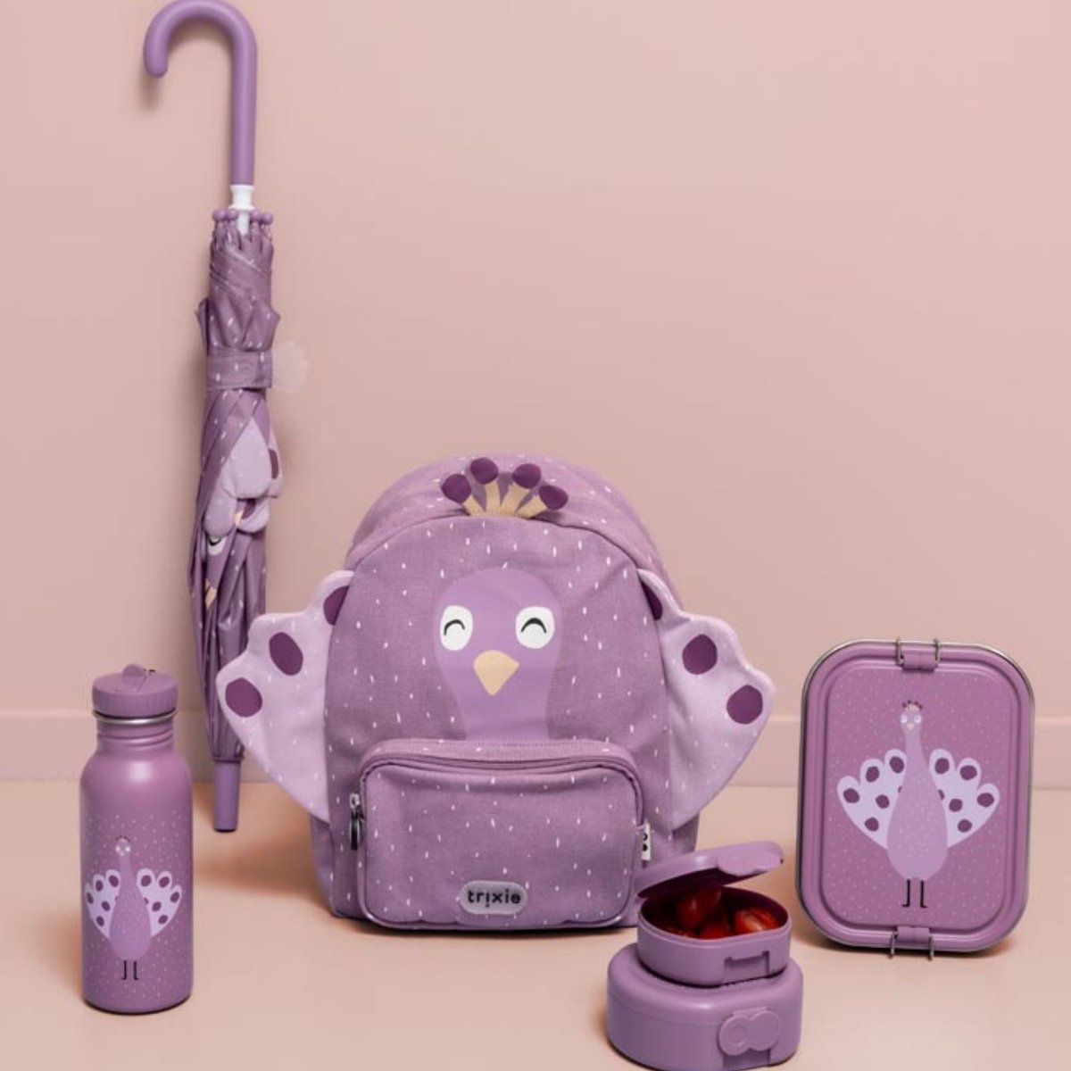 Sac à dos enfant violet, blanc, noir, TRIXIE