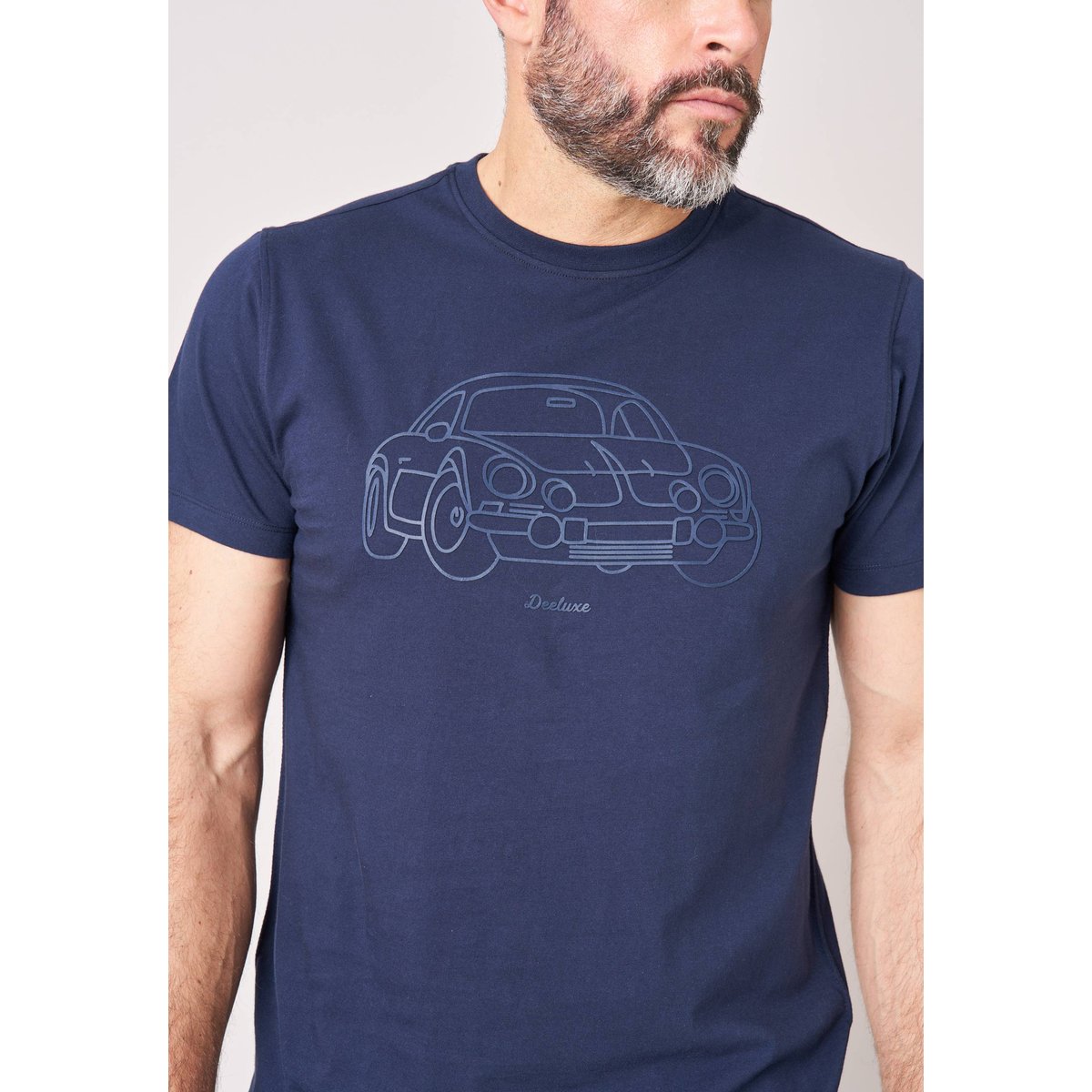 T-shirt regular homme en 100% coton avec imprimé en relief DUSTBORN navy, DEELUXE