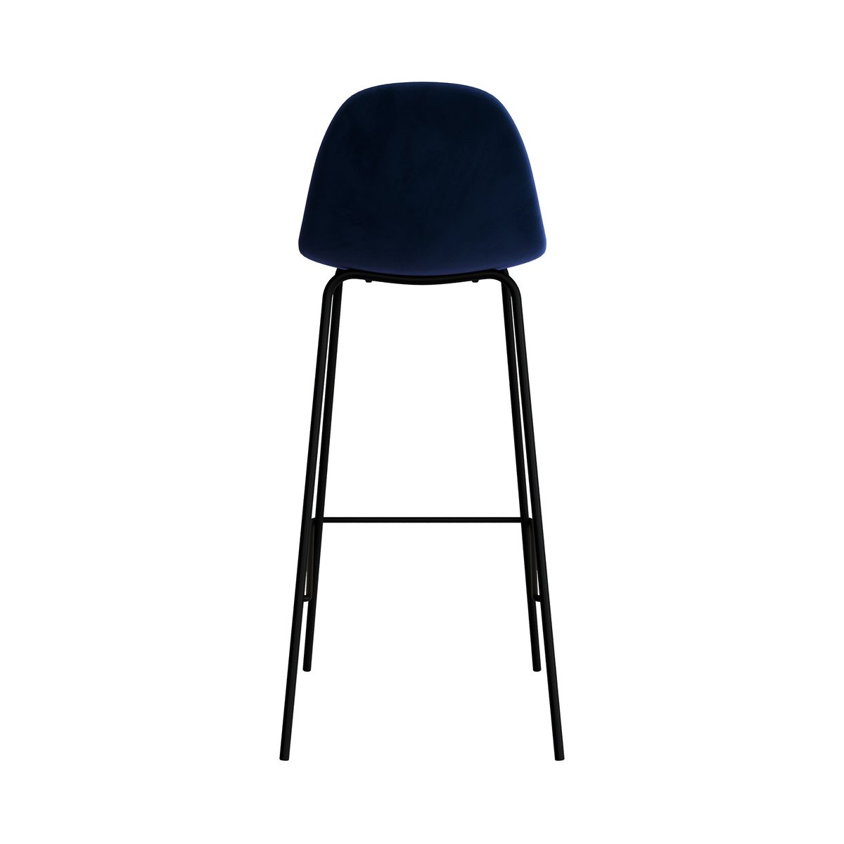 Lot de 2 chaises de bar 75 cm en velours - HENRIK bleu foncé, MAISON PAVANE