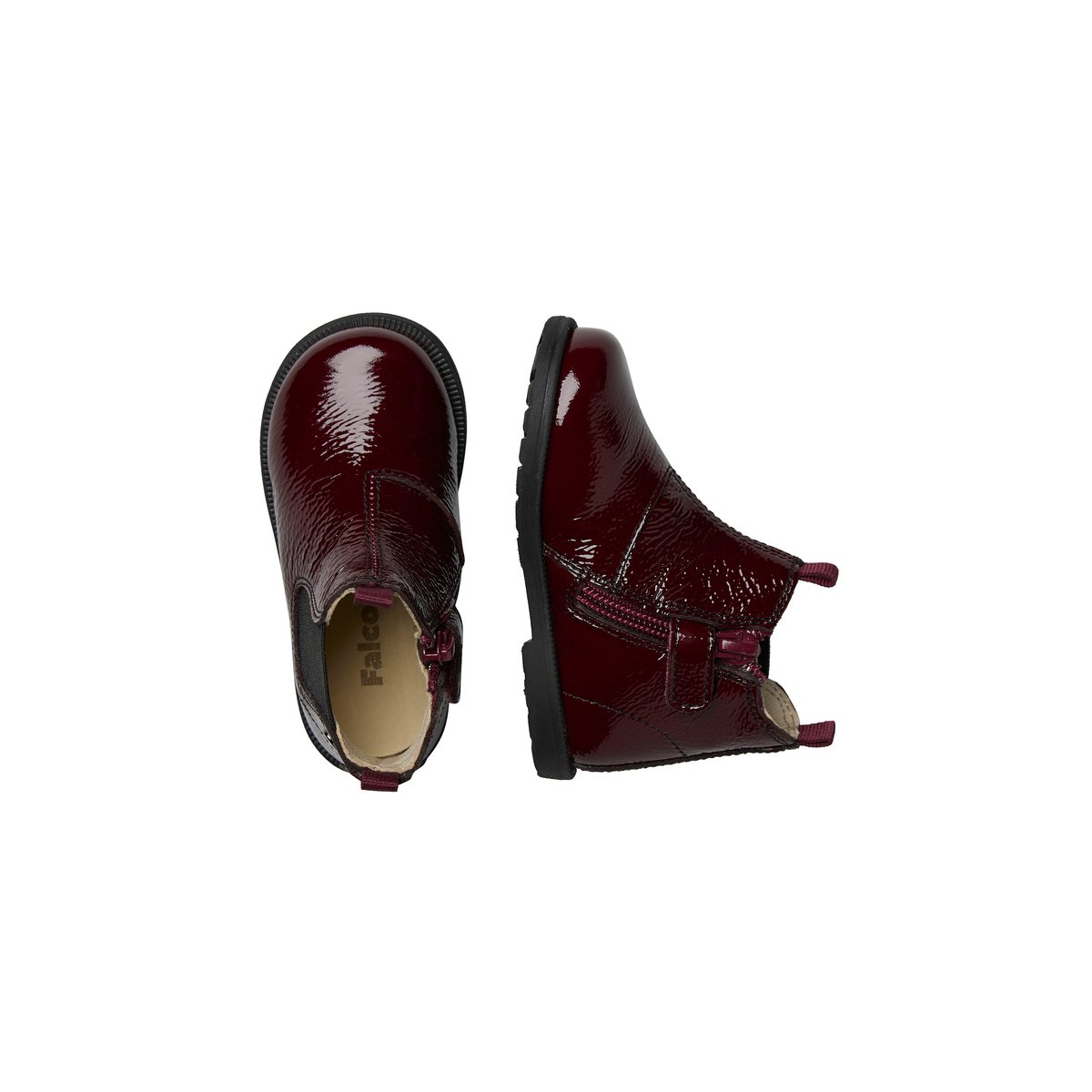 Bottines en vernis WINTER WOOD bordeaux, FALCOTTO