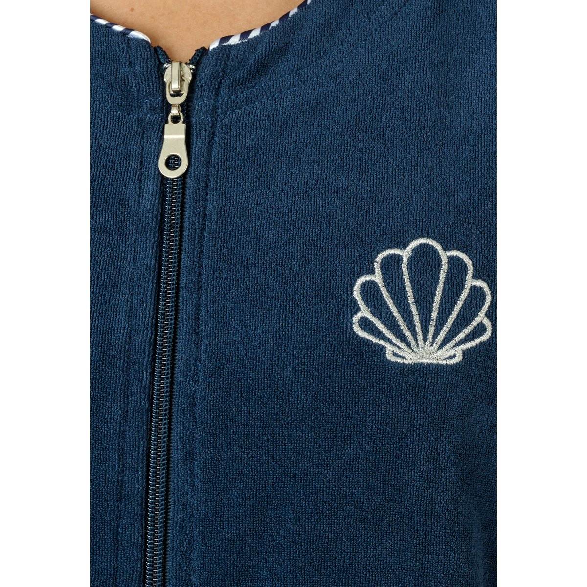 Robe d'intérieur en bouclette bleu marine, DAMART