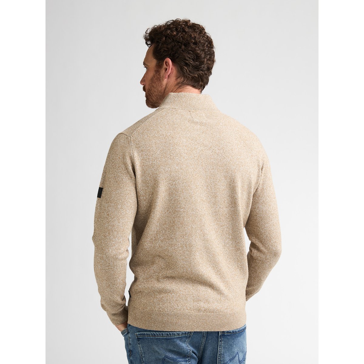 Pull côtelé avec col zippé ashford orange oak, PETROL INDUSTRIES