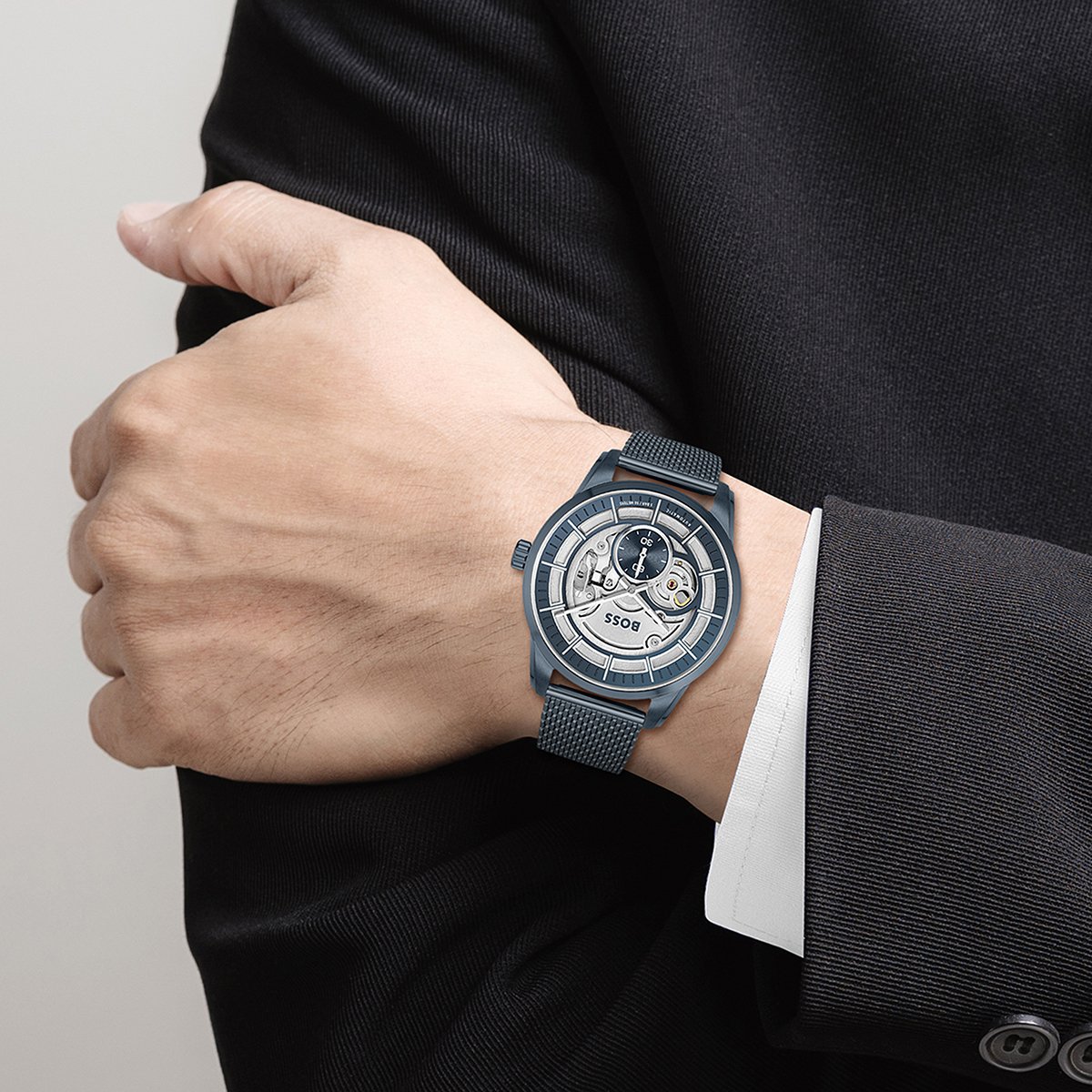 Montre Analogique  SOPHIO AUTO argenté bleu bleu, BOSS