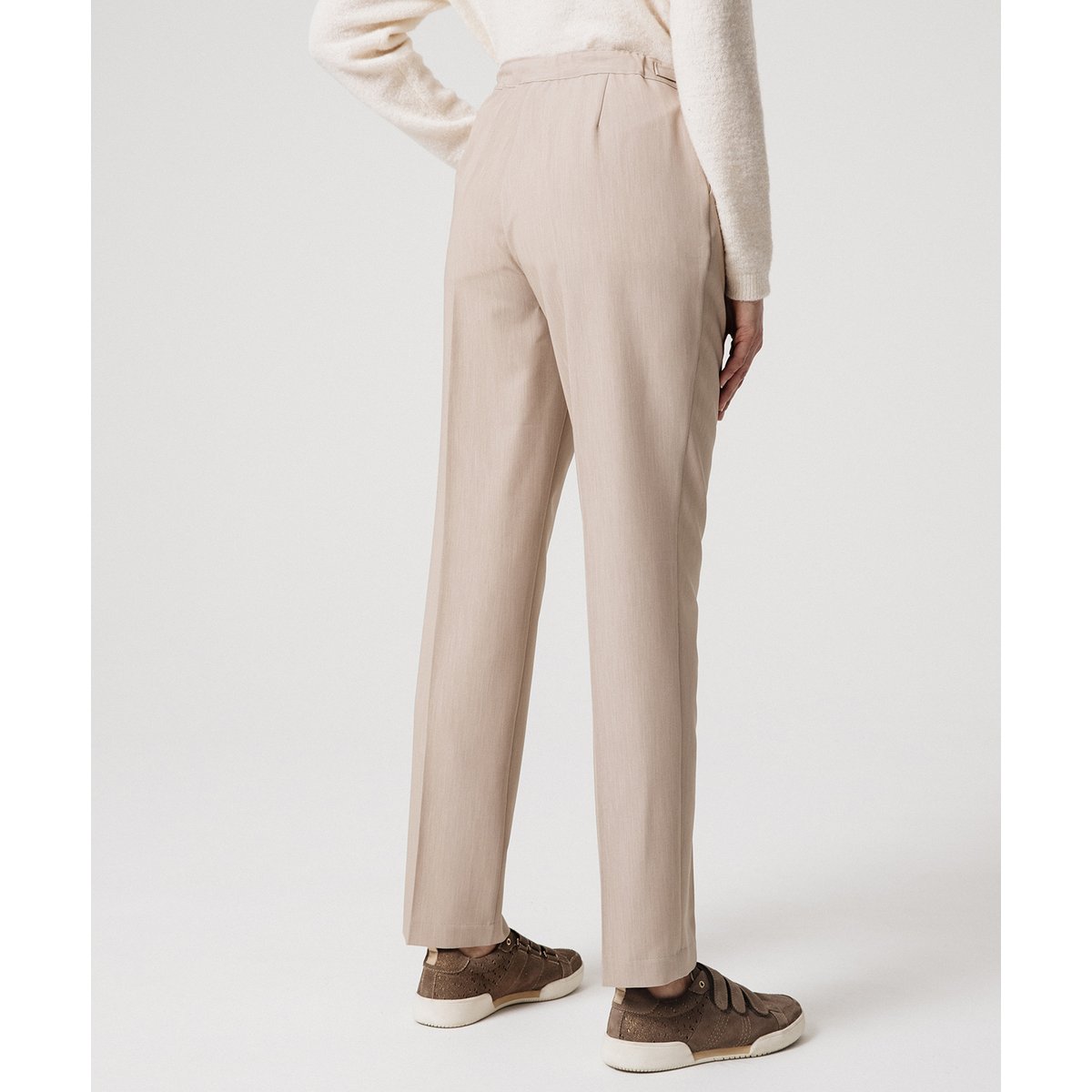 Pantalon ceinture réglable - Petite marron beige chiné, DAMART