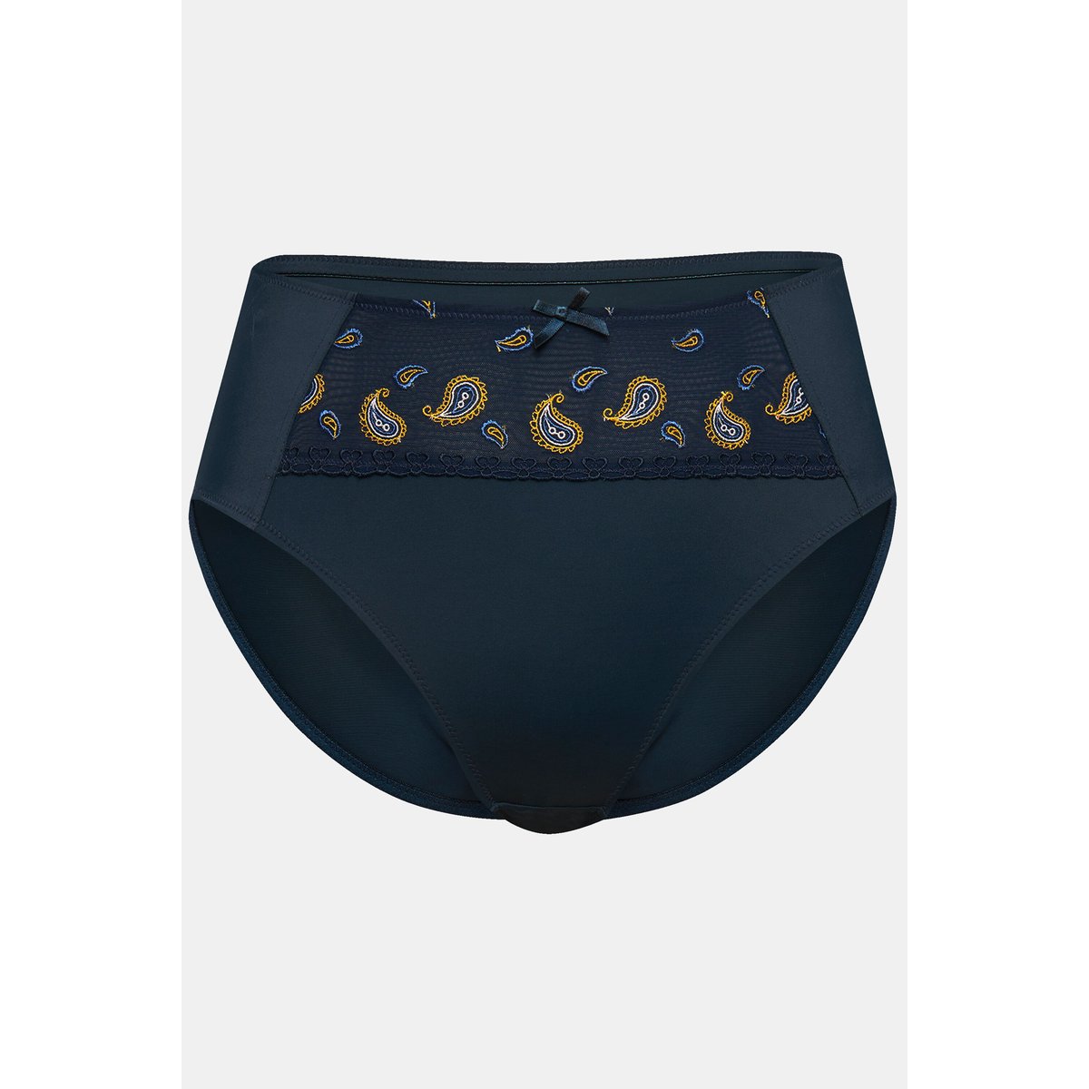Slip midi, broderie cachemire, microfibre bleu nuit, ULLA POPKEN