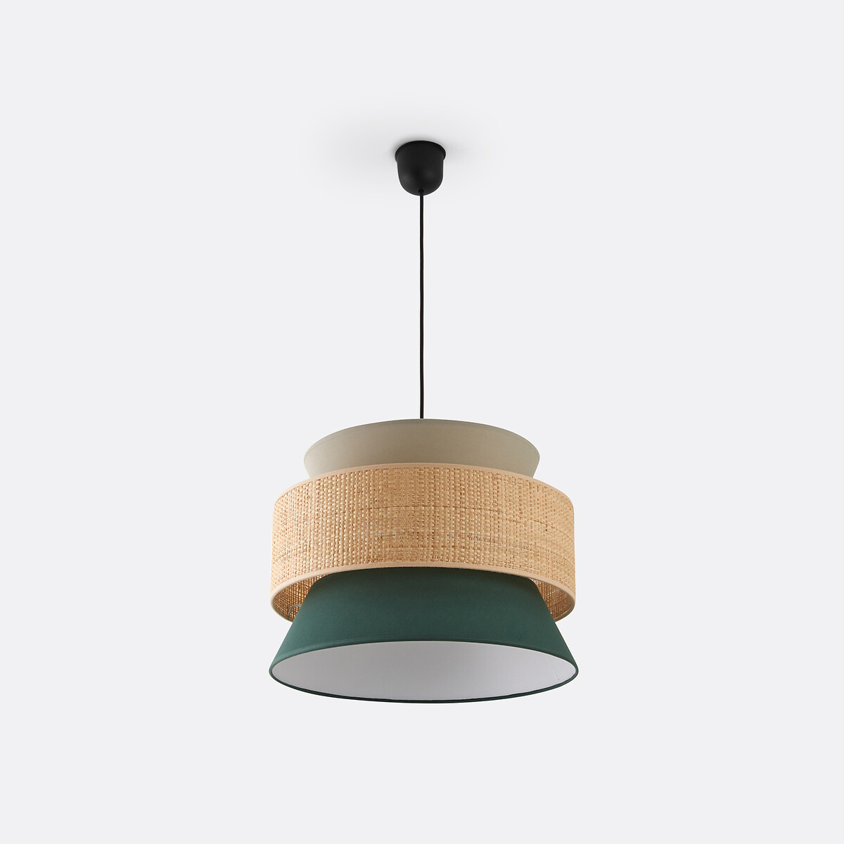 Suspension / Abat-jour double Ø40 cm, Dolkie vert/gris, LA REDOUTE INTERIEURS