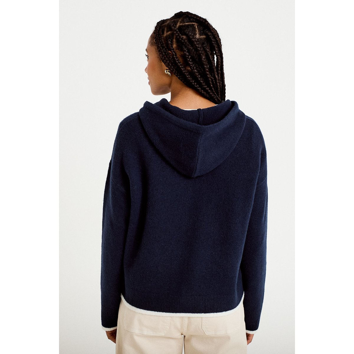 Pull à capuche bleu marine, CACHE CACHE