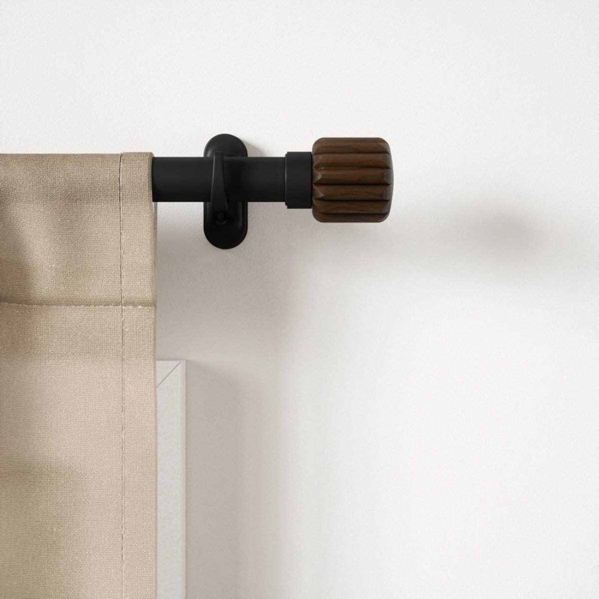 Tringle à rideaux design sans perçage EVIE Pinpoint bois foncé, UMBRA