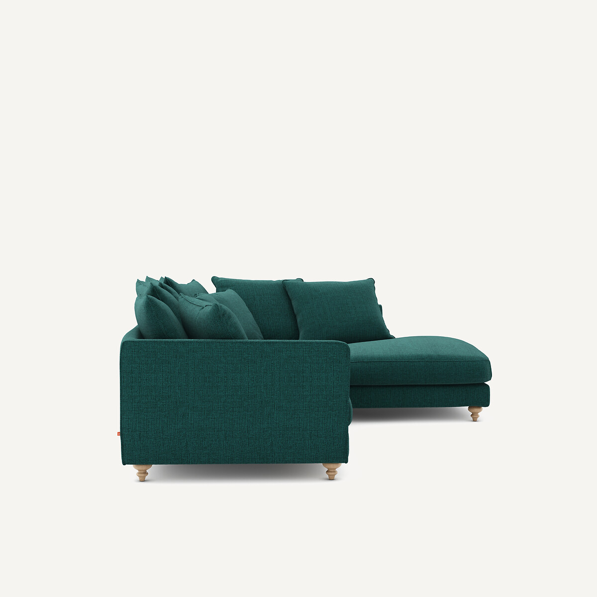 Canapé d'angle convertible, en toile jaspée, LAZARE vert de minuit, AM.PM